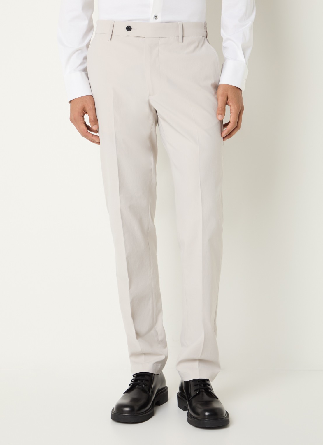 Boggi Milano Slim fit chino met steekzakken - detail 4 lichtgrijs