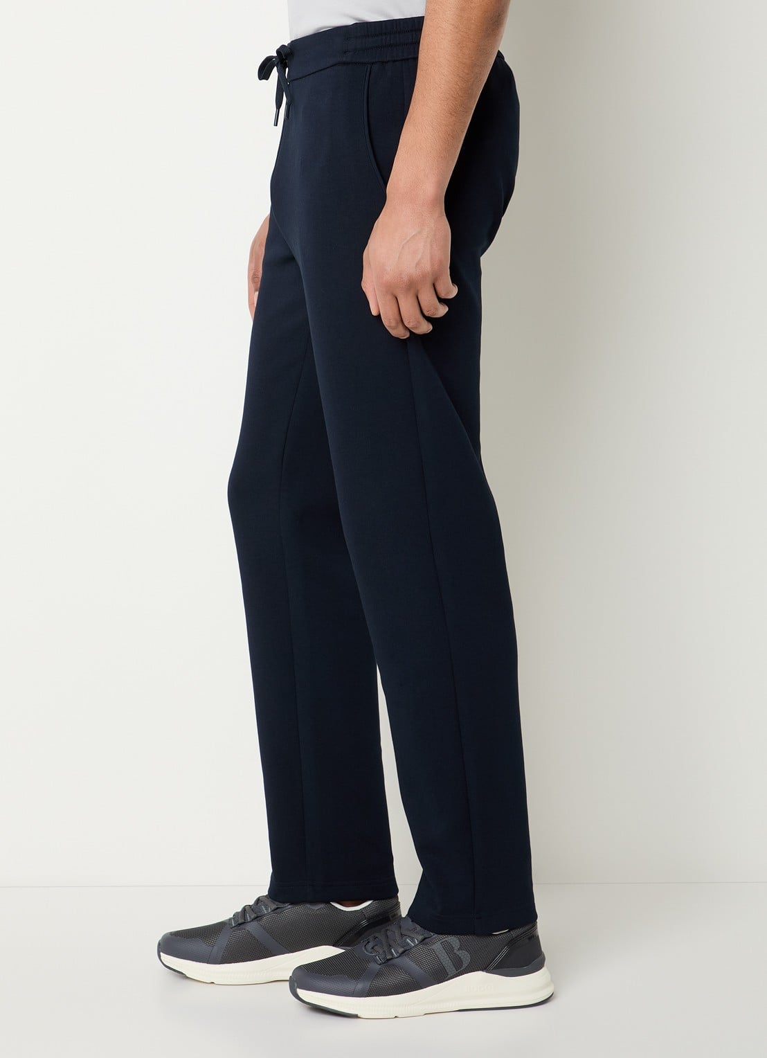 Boggi Milano Slim fit chino met steekzakken - detail 3 donkerblauw