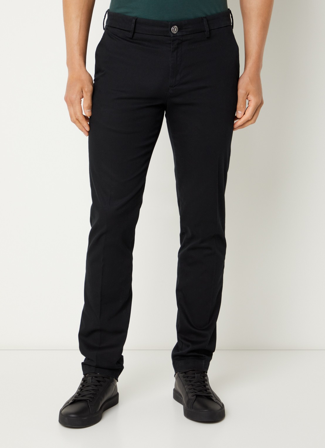 Boggi Milano Slim fit chino met steekzakken - detail 3 zwart