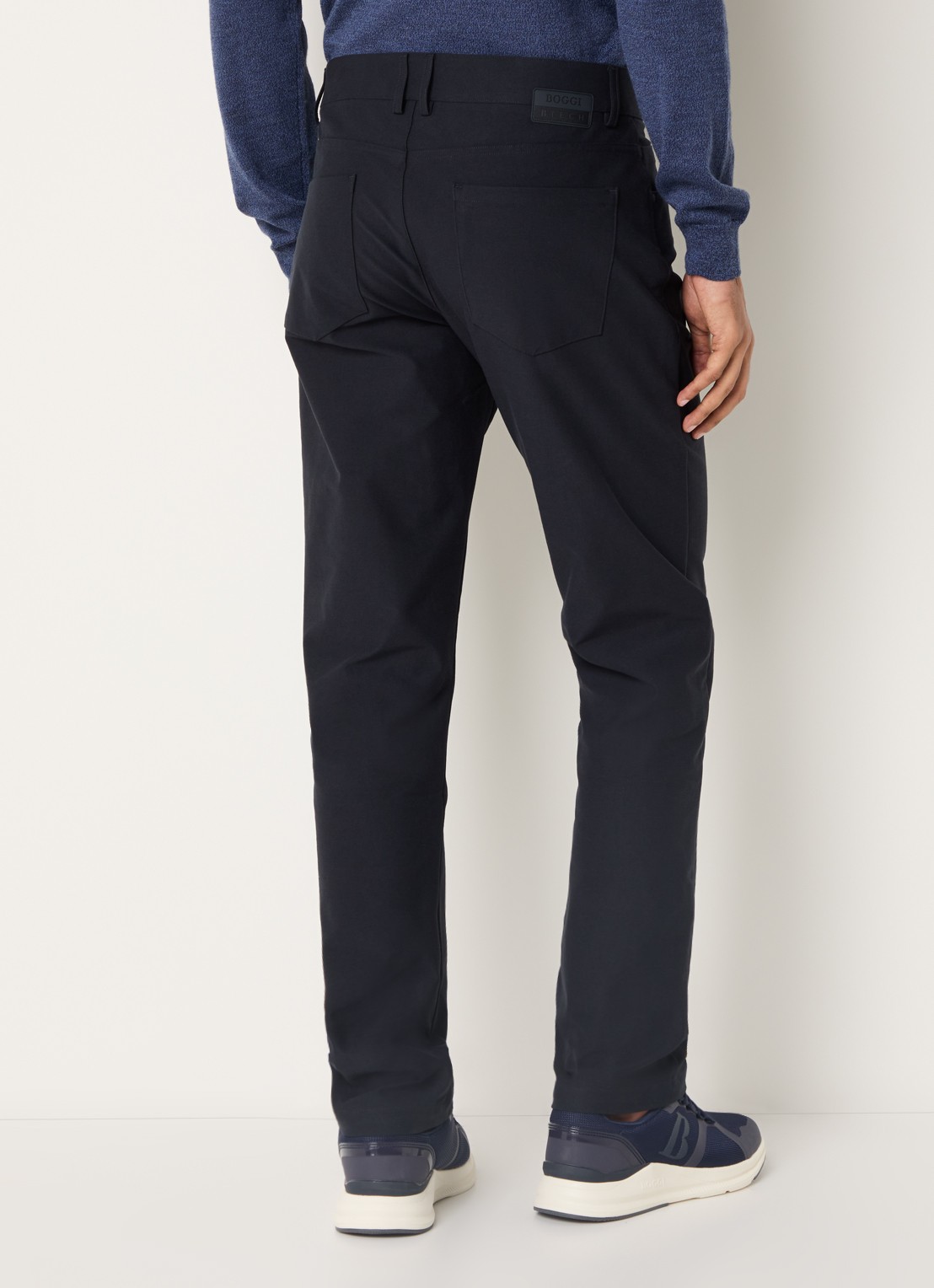 Boggi Milano Slim fit chino met steekzakken - achterkant 3 donkerblauw