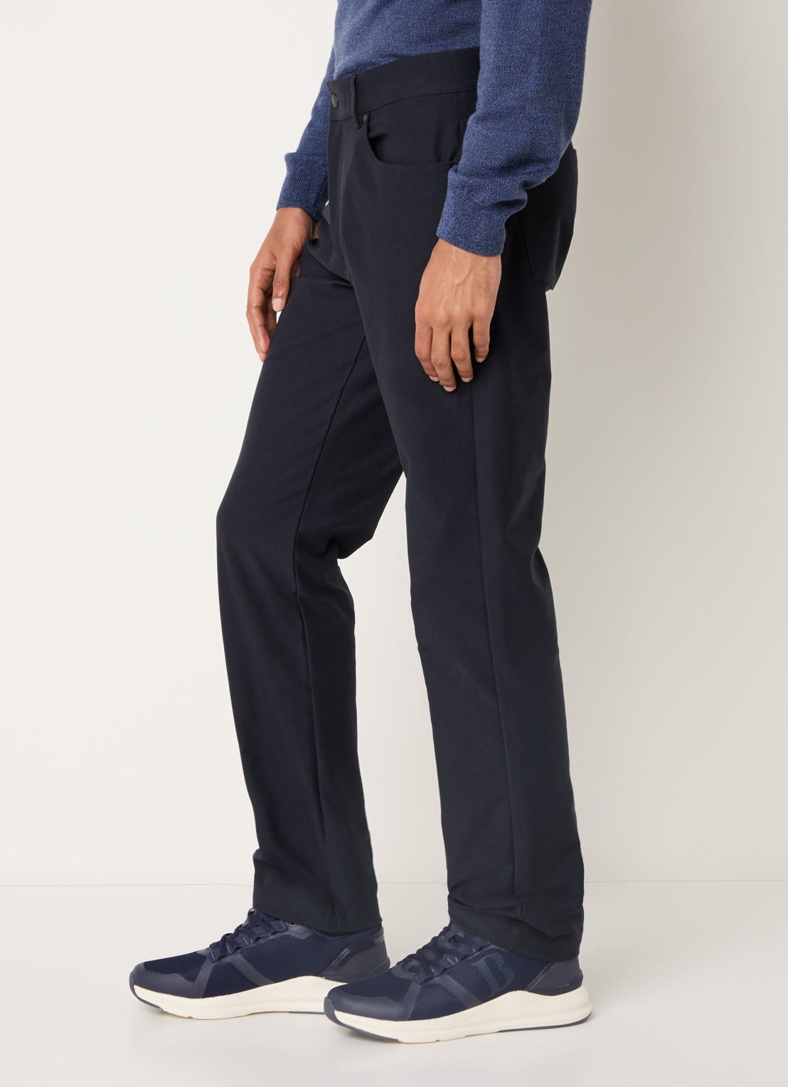 Boggi Milano Slim fit chino met steekzakken - detail 2 donkerblauw