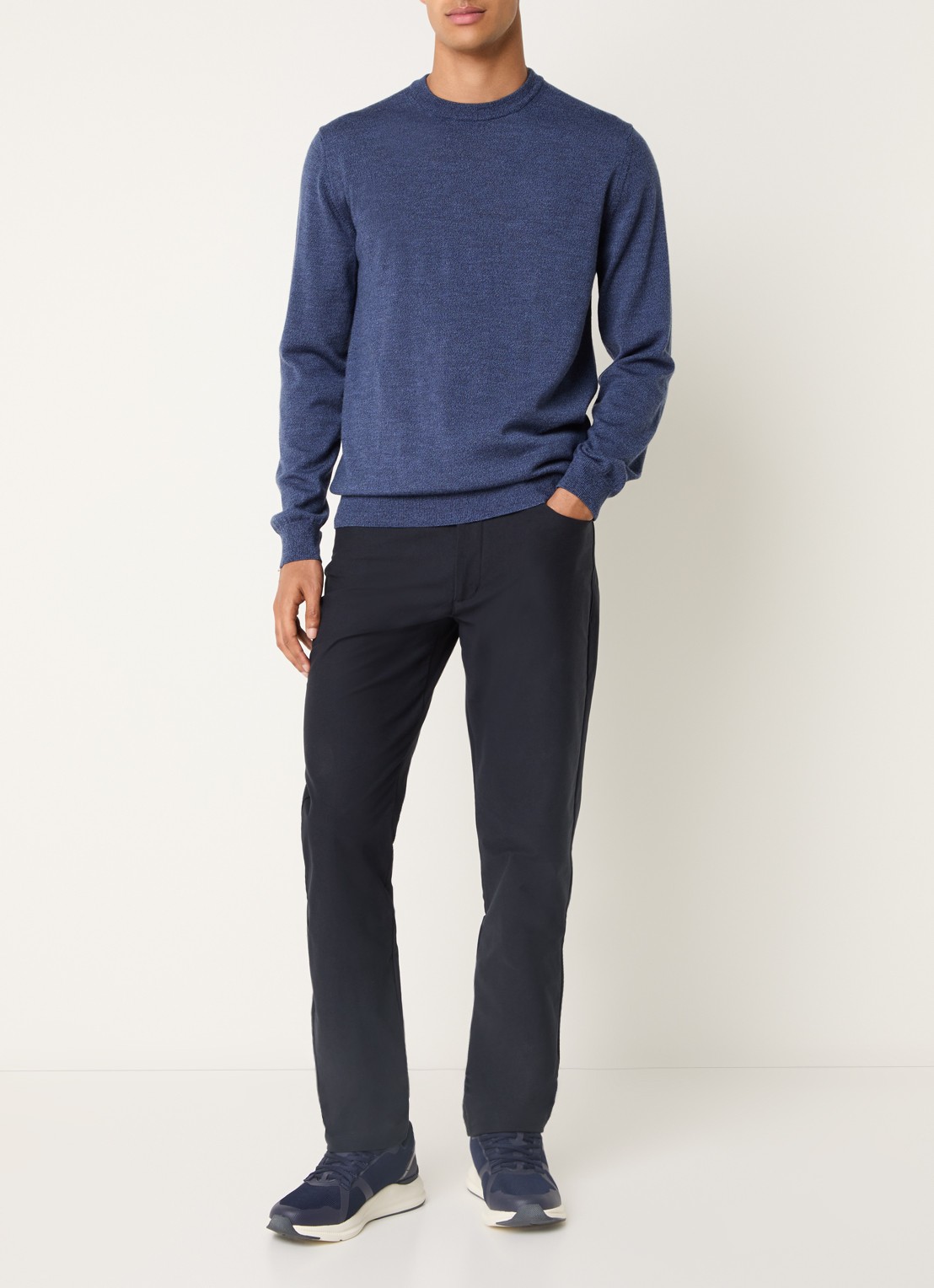 Boggi Milano Slim fit chino met steekzakken - voorkant 5 donkerblauw