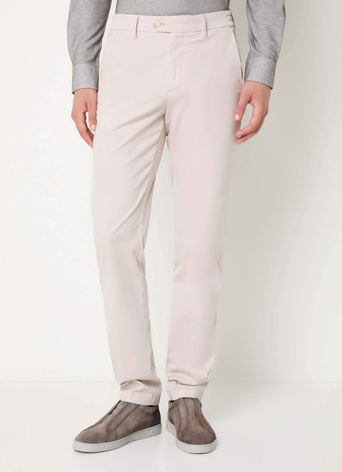 Boggi Milano Slim fit chino met steekzakken - detail 4 zand