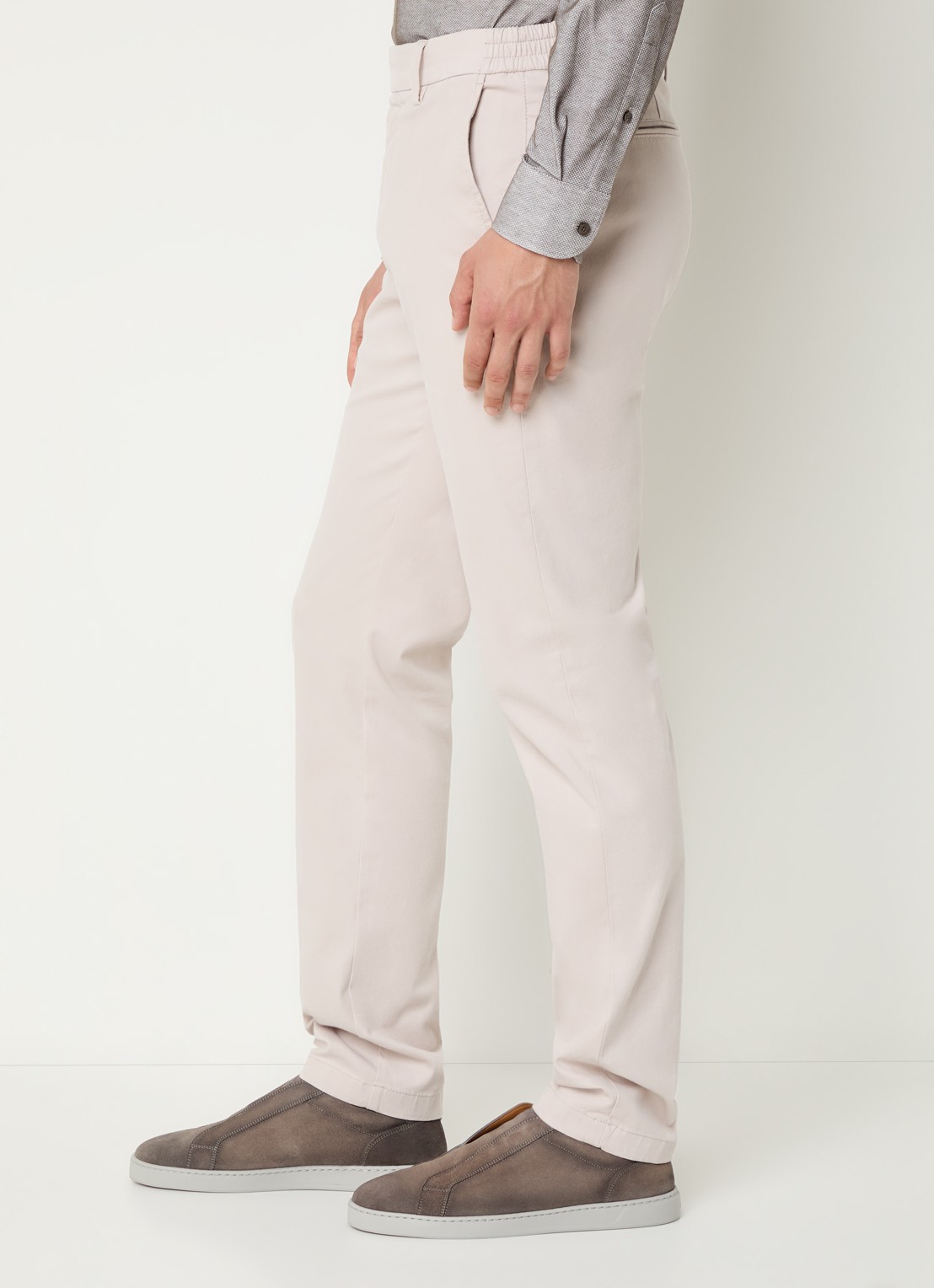 Boggi Milano Slim fit chino met steekzakken - detail 5 zand
