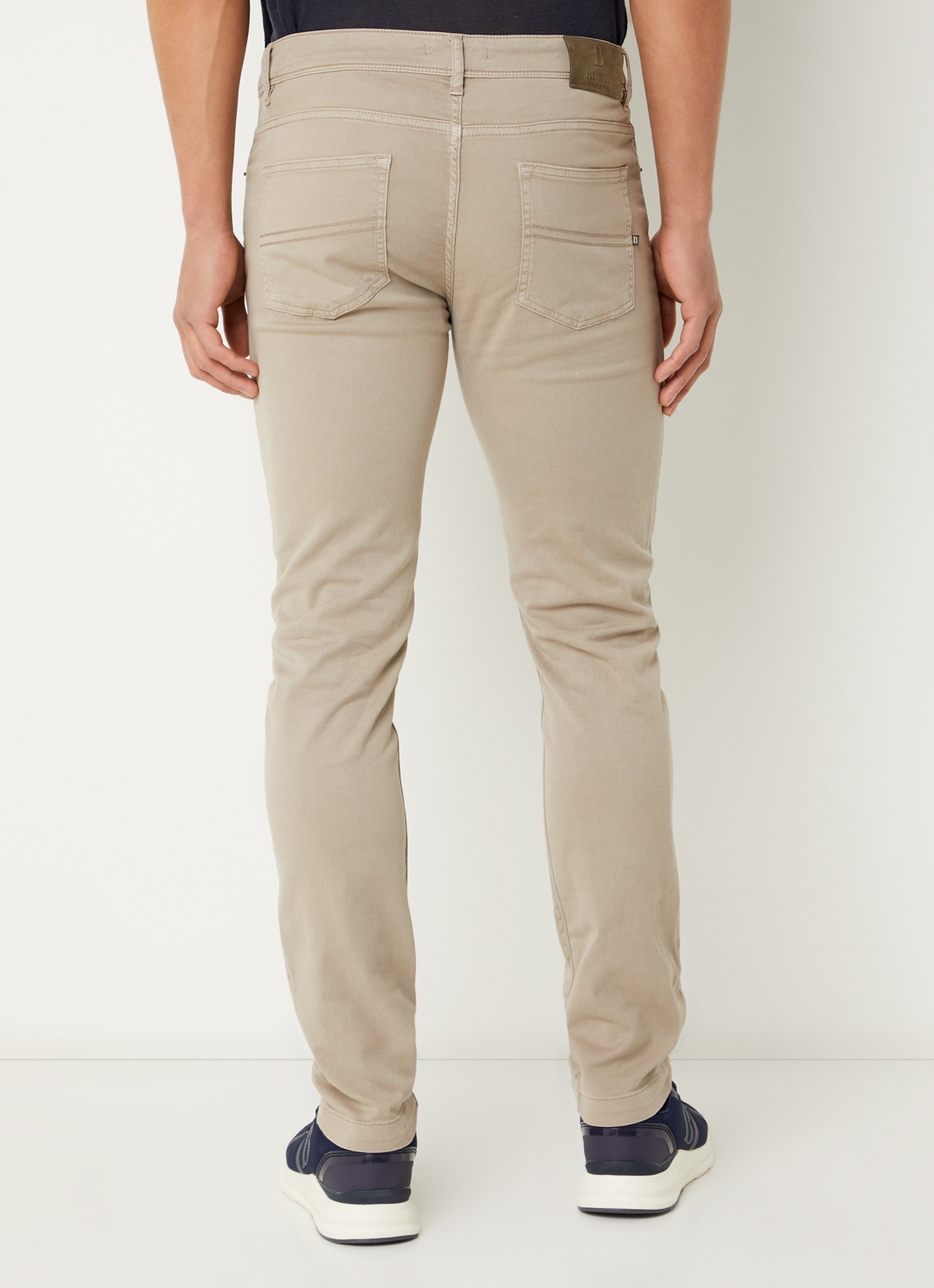 Boggi Milano Slim fit jeans met gekleurde wassing en steekzakken - achterkant 3 khaki