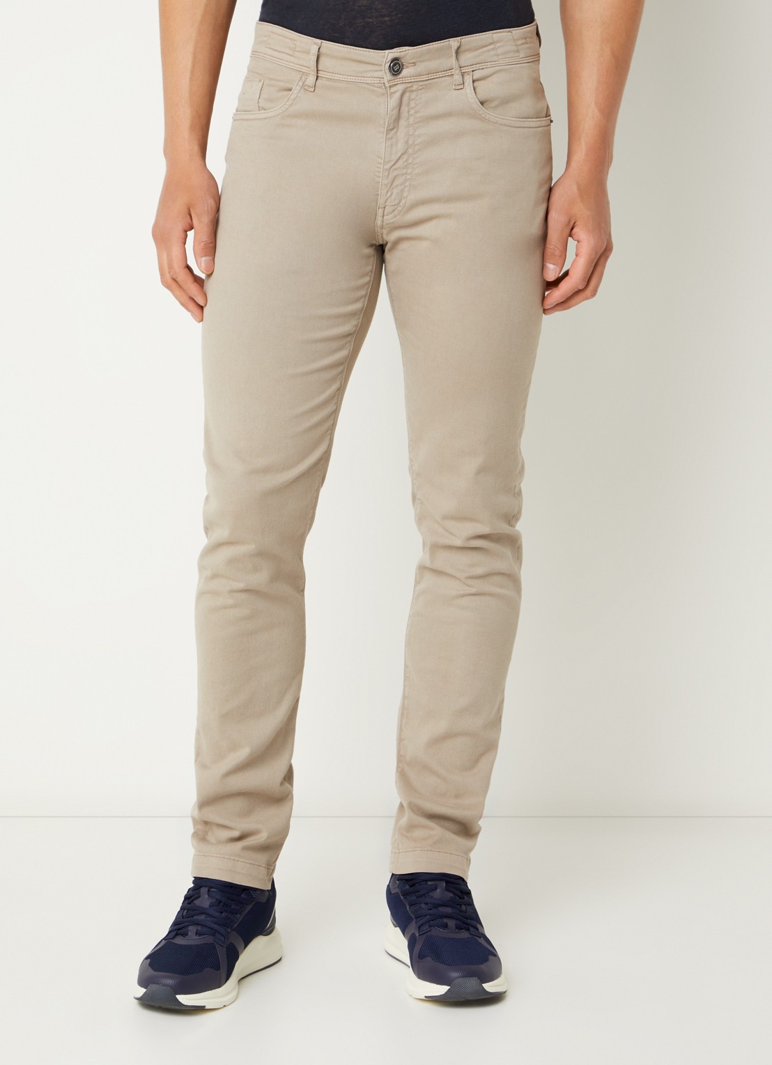 Boggi Milano Slim fit jeans met gekleurde wassing en steekzakken - detail 4 khaki