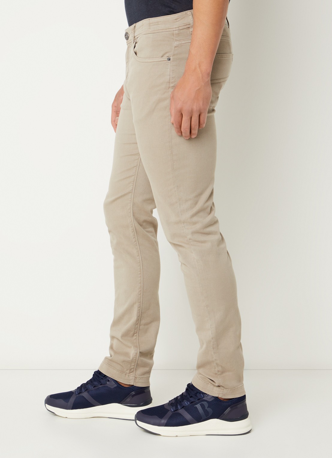 Boggi Milano Slim fit jeans met gekleurde wassing en steekzakken - detail 5 khaki