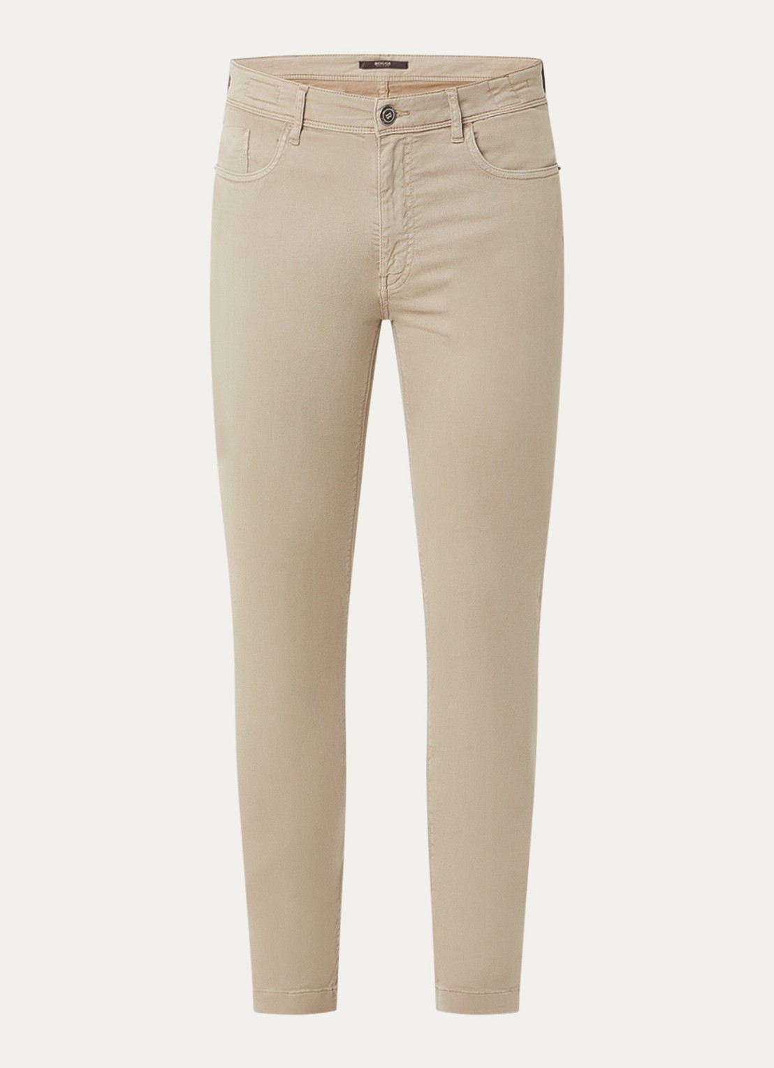 Boggi Milano Slim fit jeans met gekleurde wassing en steekzakken - voorkant khaki