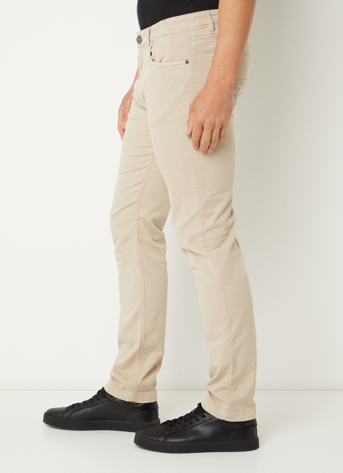 Boggi Milano Slim fit jeans met gekleurde wassing en steekzakken - detail 5 beige
