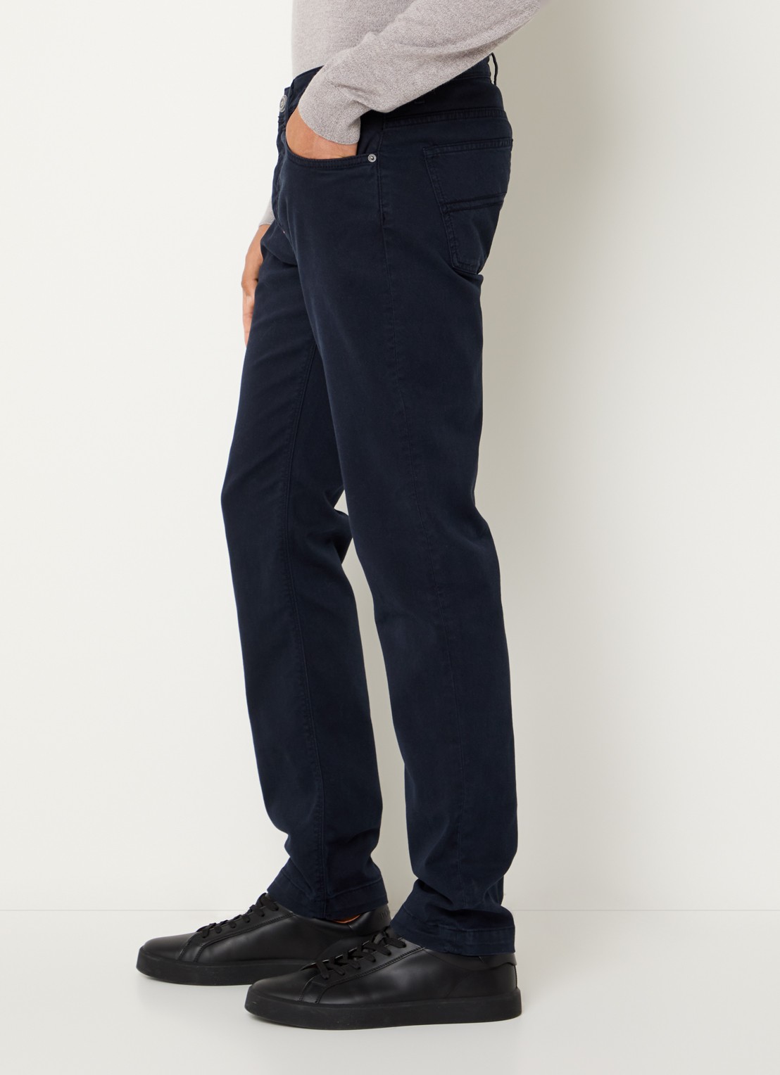 Boggi Milano Slim fit jeans met gekleurde wassing en steekzakken - detail 2 donkerblauw