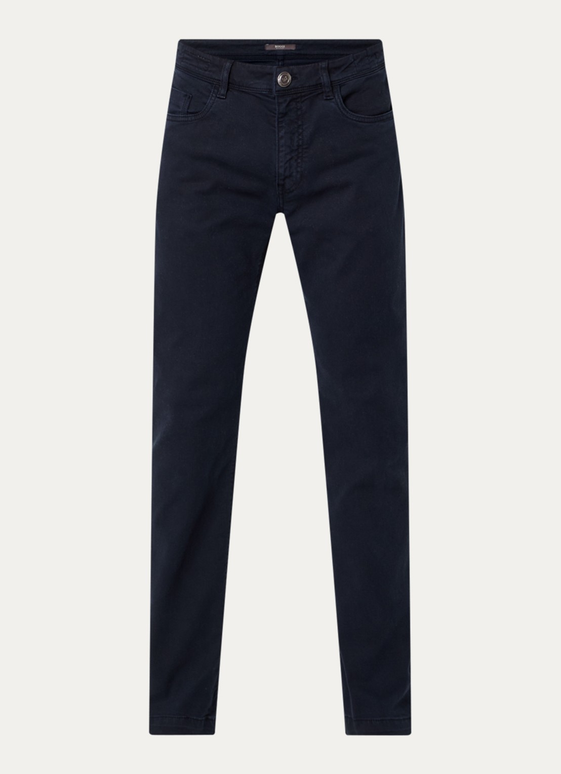 Boggi Milano Slim fit jeans met gekleurde wassing en steekzakken - voorkant 4 donkerblauw