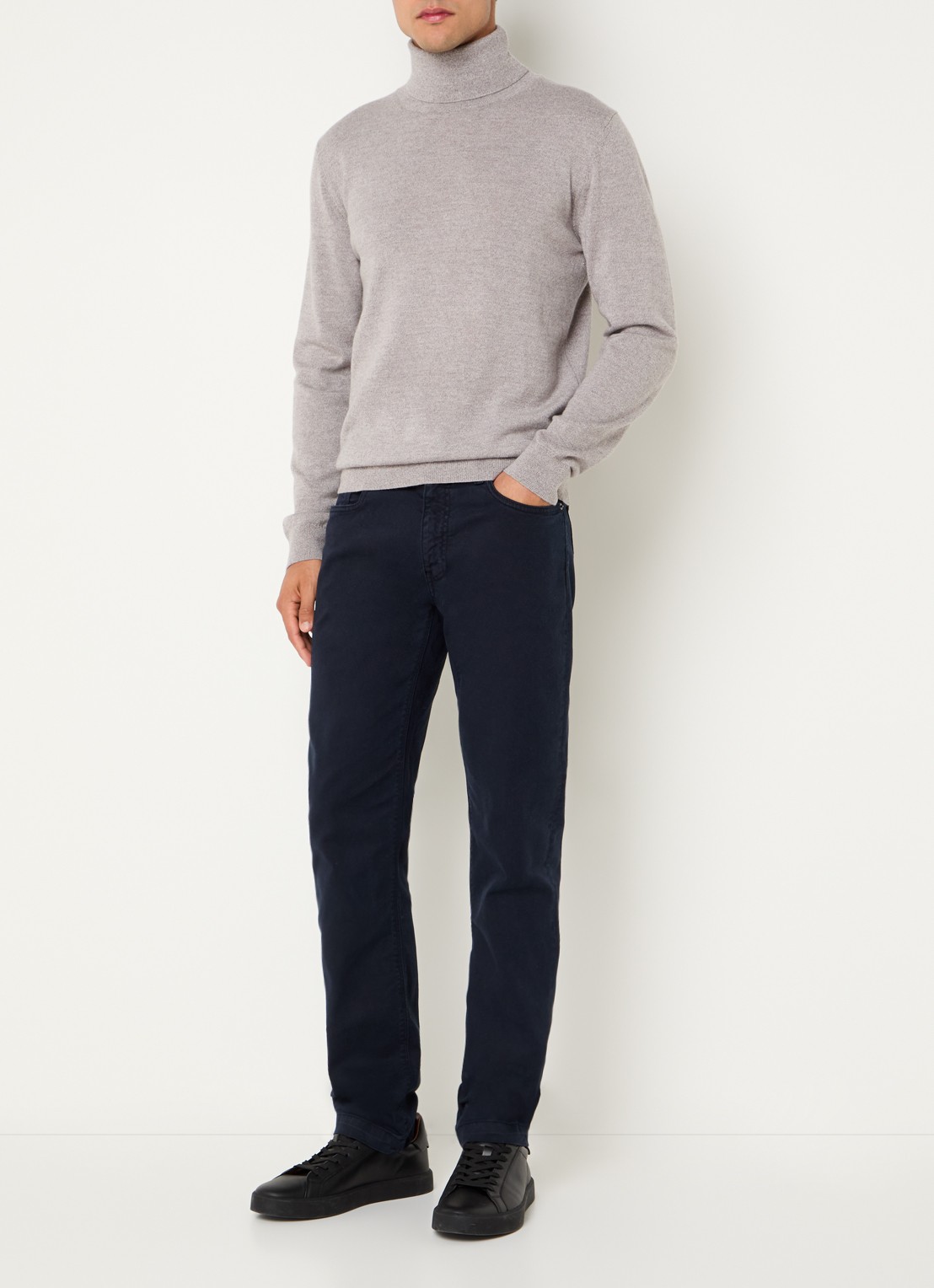 Boggi Milano Slim fit jeans met gekleurde wassing en steekzakken - voorkant 5 donkerblauw