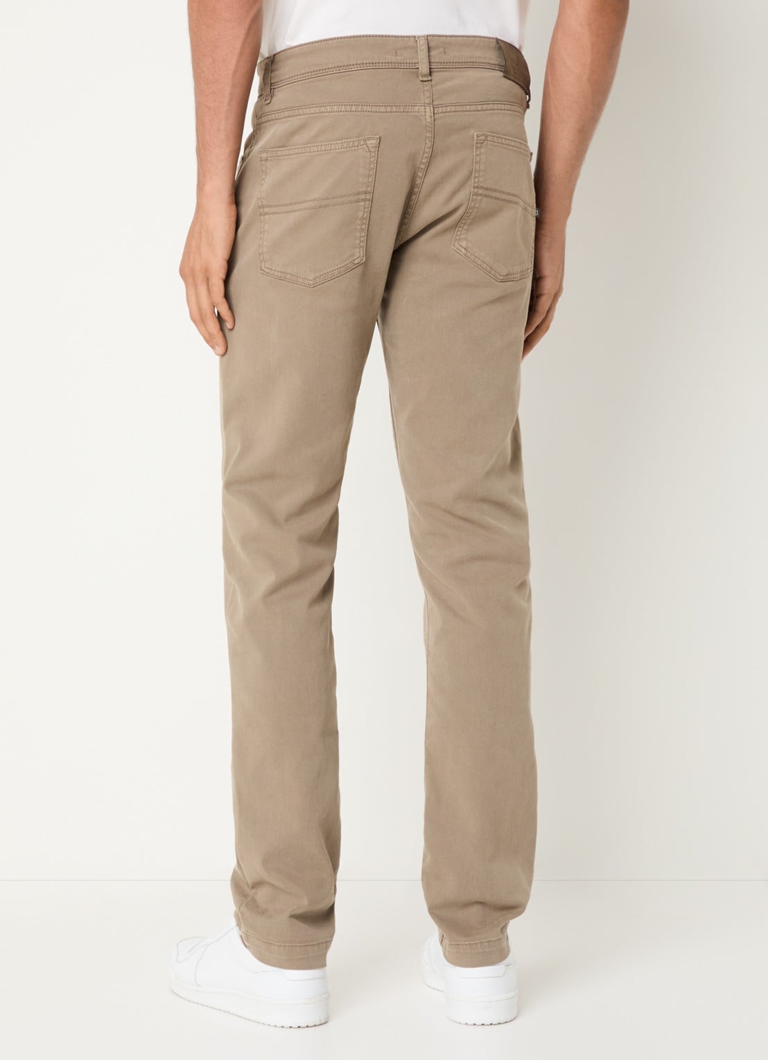 Boggi Milano Slim fit jeans met gekleurde wassing - achterkant 3 donkerbeige