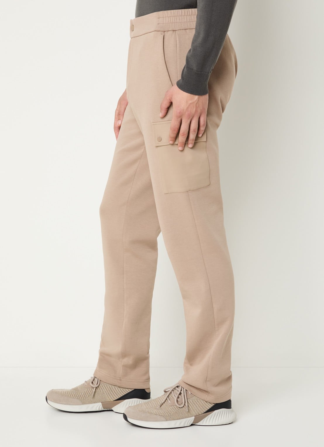 Boggi Milano Slim fit joggingbroek met klepzakken - detail 5 camel