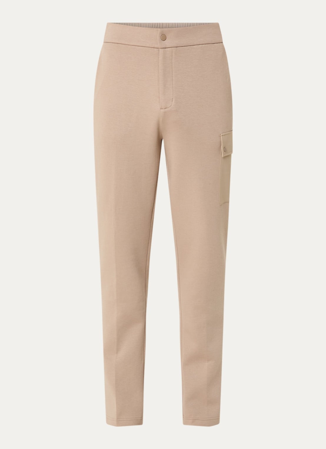 Boggi Milano Slim fit joggingbroek met klepzakken - voorkant camel