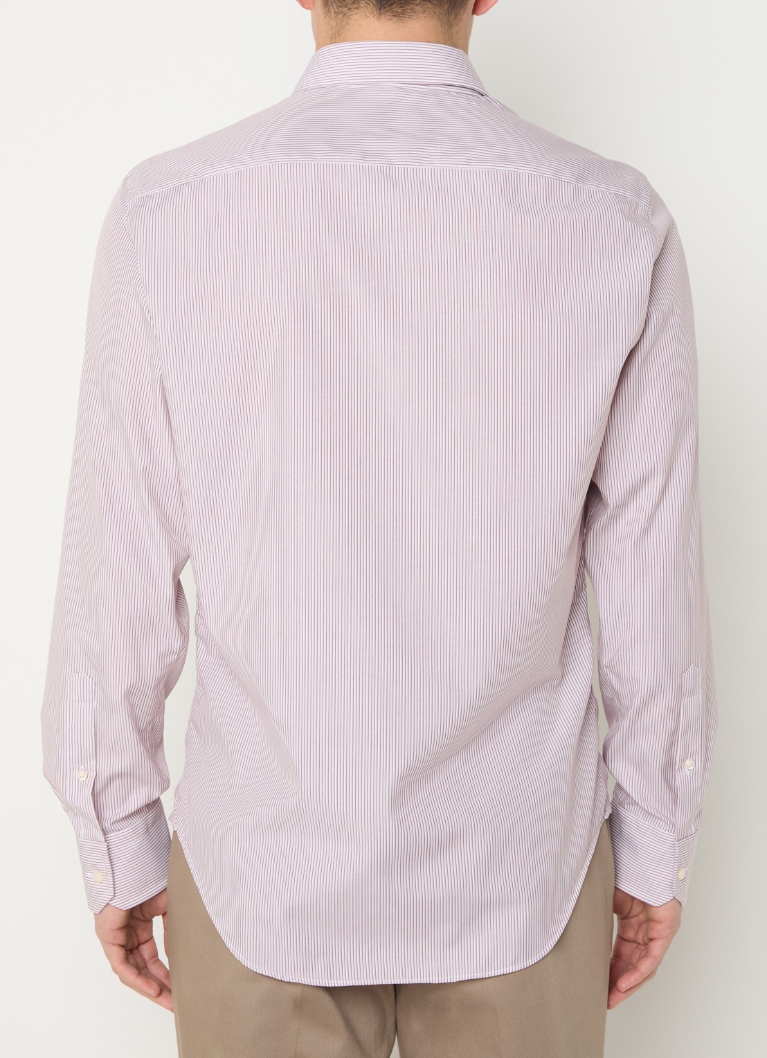 Boggi Milano Slim fit overhemd met cut away kraag - achterkant 5 bordeauxrood