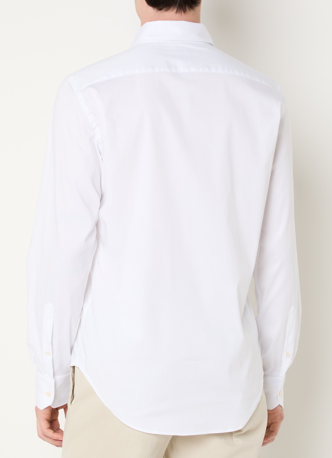 Boggi Milano Slim fit overhemd met cut away kraag - achterkant 3 wit