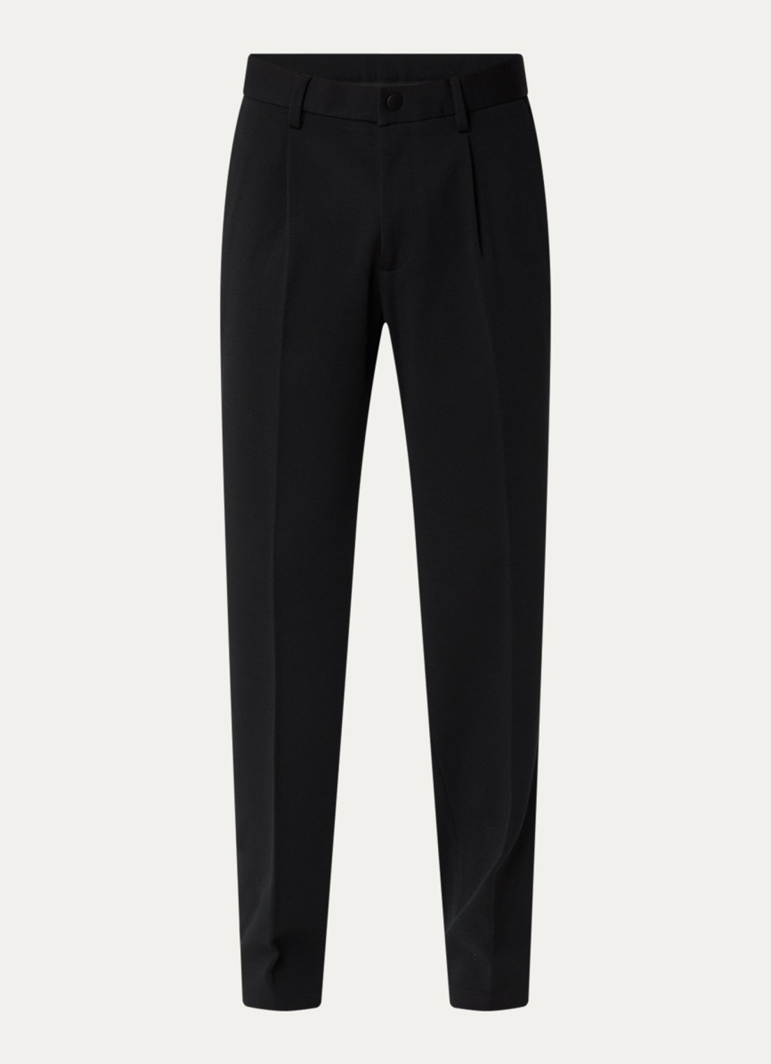 Boggi Milano Slim fit pantalon in wolblend met steekzakken - voorkant zwart