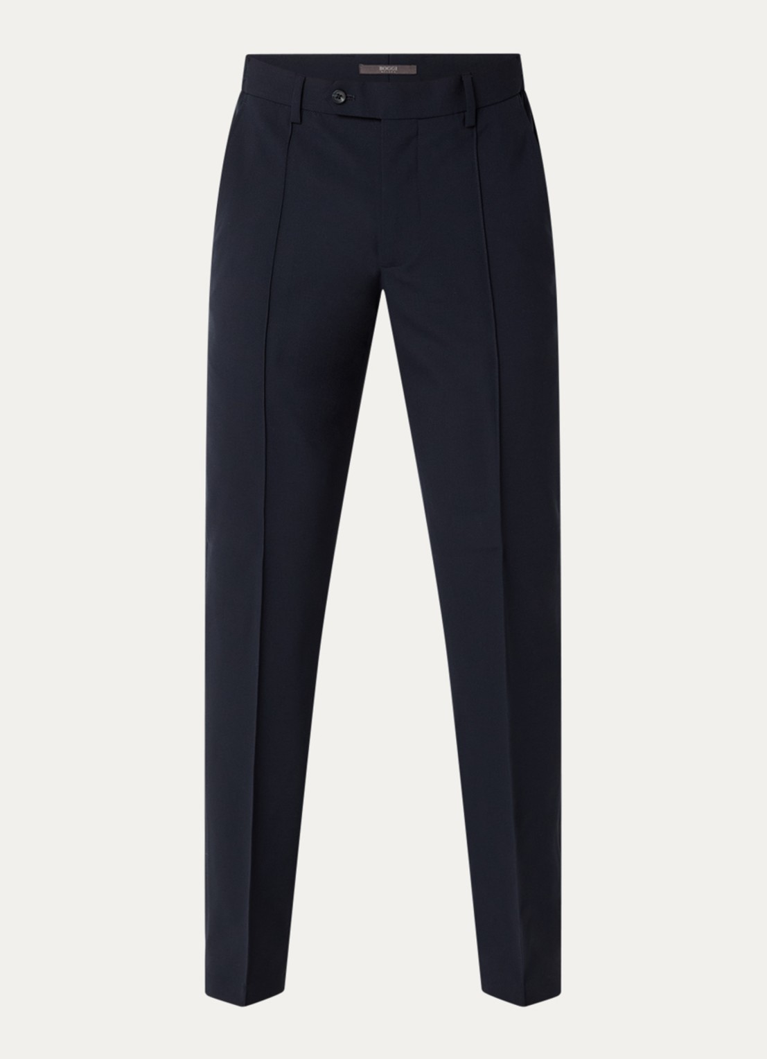 Boggi Milano Slim fit pantalon in wolblend met steekzakken - voorkant 2 donkerblauw