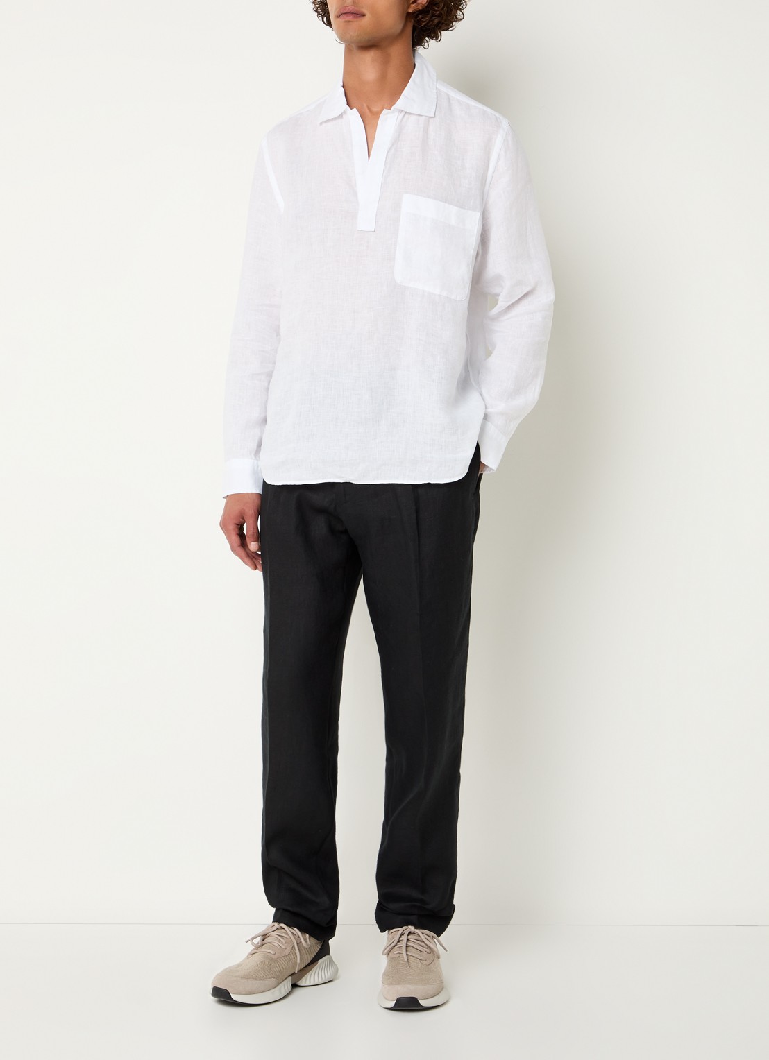 Boggi Milano Slim fit pantalon met ceintuur - voorkant 3 zwart