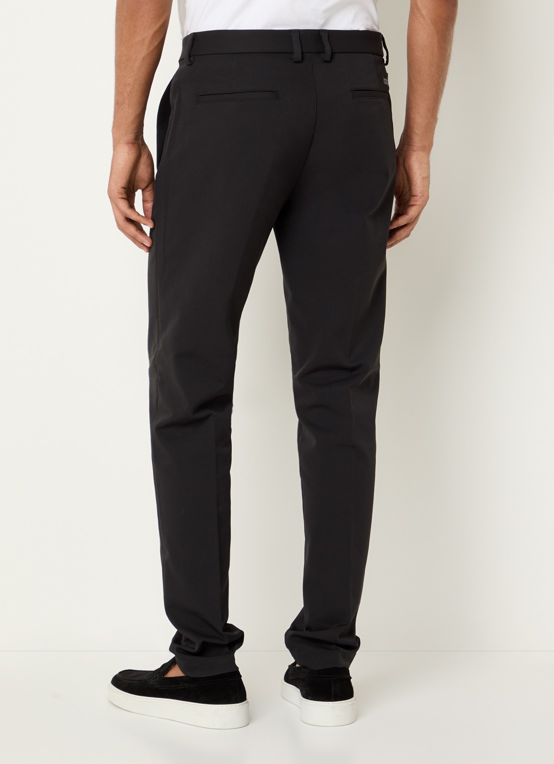 Boggi Milano Slim fit pantalon met persplooi en steekzakken - achterkant 5 zwart