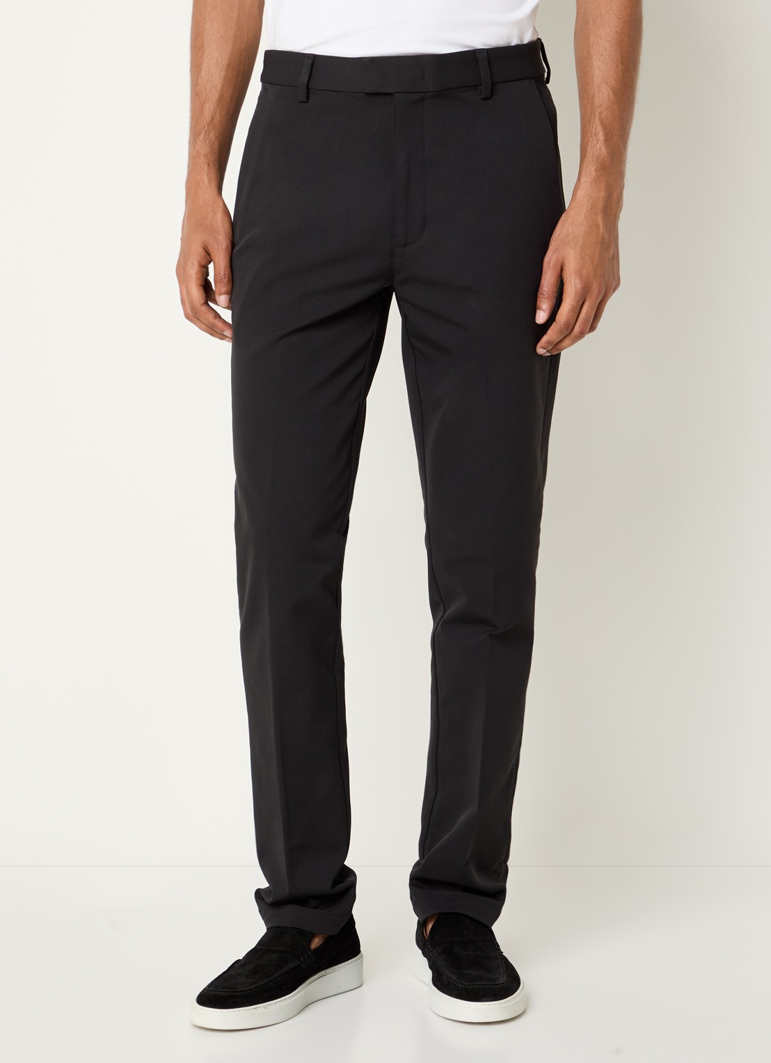 Boggi Milano Slim fit pantalon met persplooi en steekzakken - detail 3 zwart