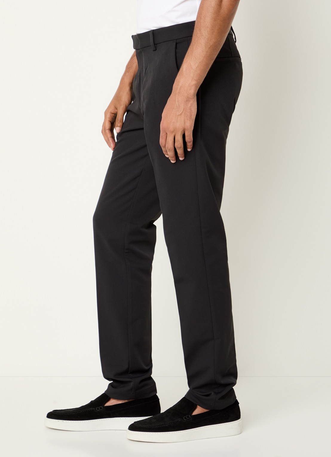 Boggi Milano Slim fit pantalon met persplooi en steekzakken - detail 4 zwart