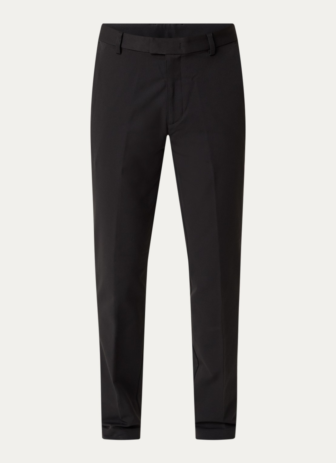 Boggi Milano Slim fit pantalon met persplooi en steekzakken - voorkant zwart