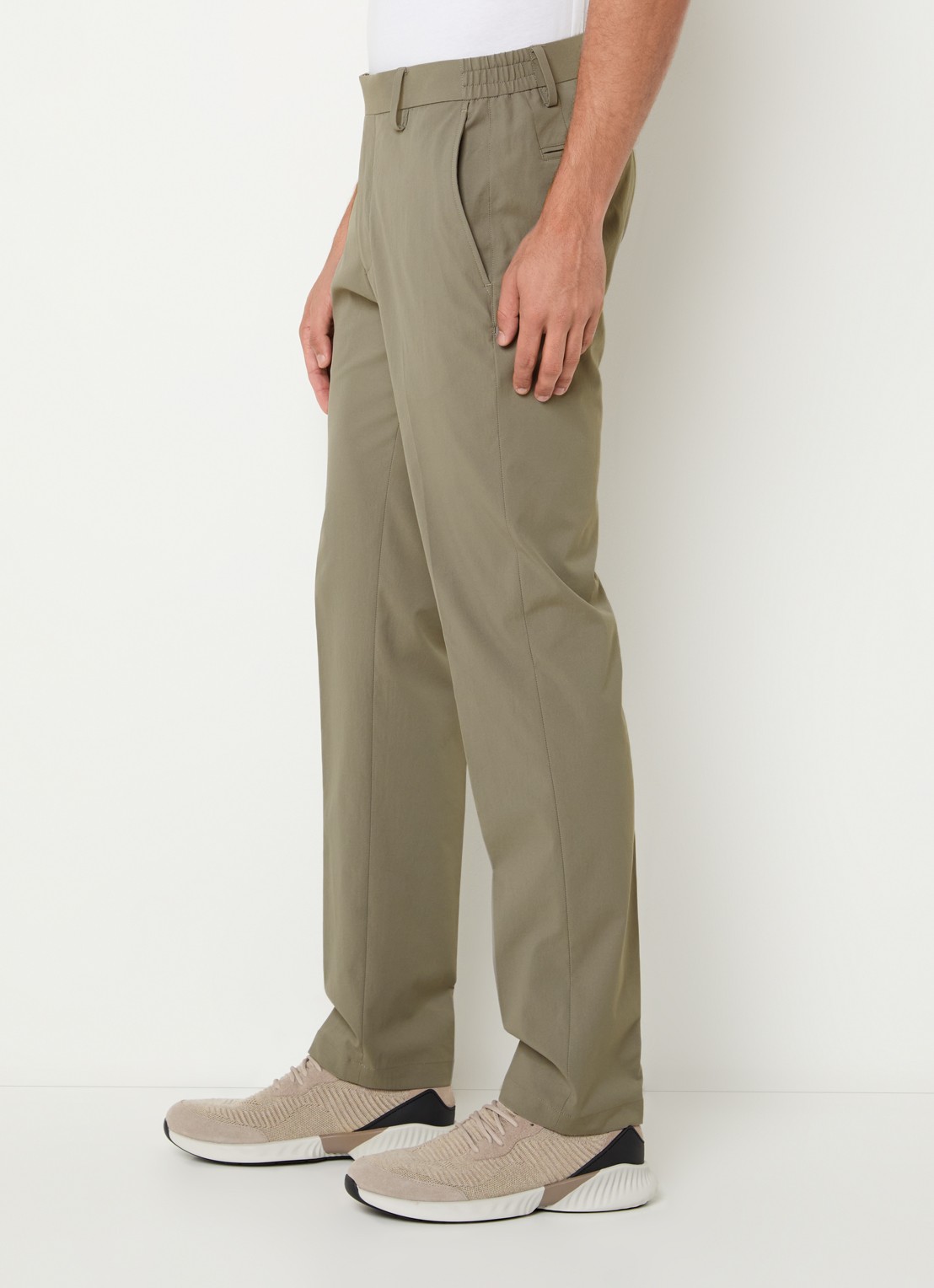Boggi Milano Slim fit pantalon met steekzakken - detail 4 olijfgroen