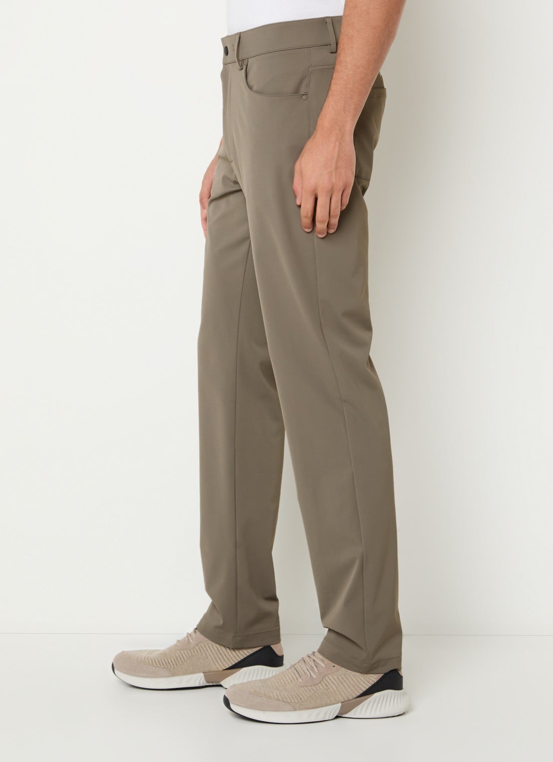 Boggi Milano Slim fit pantalon met steekzakken - detail 2 donkerbeige