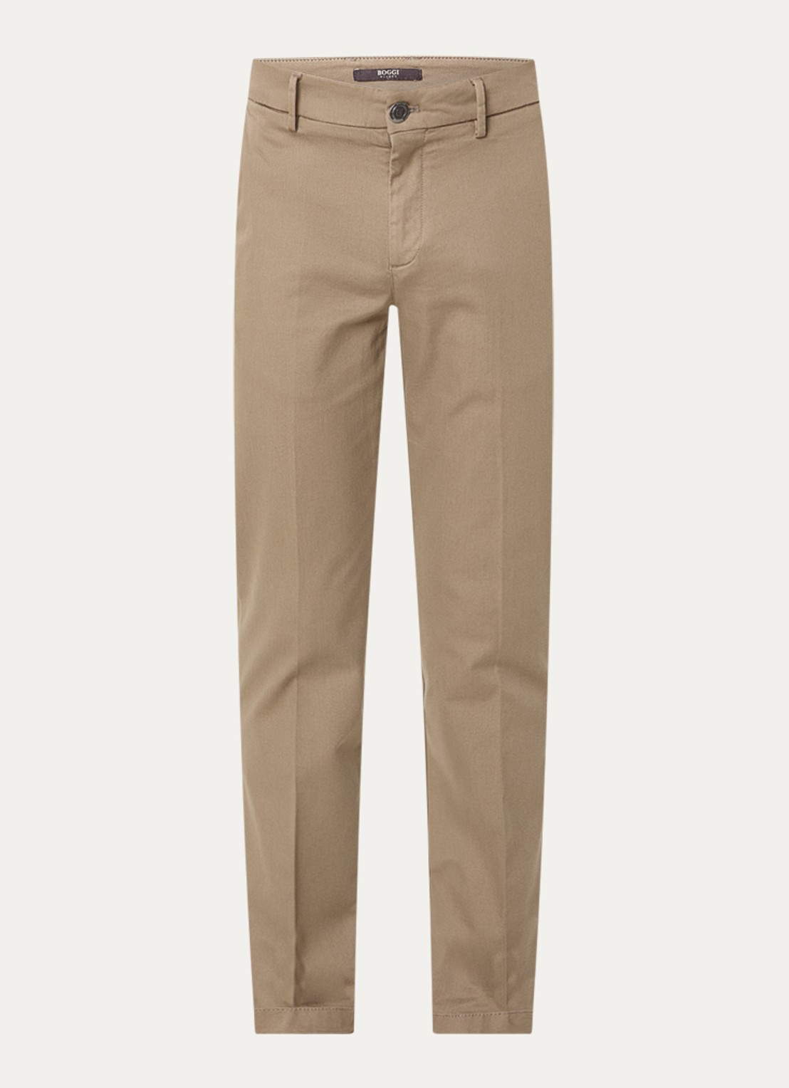 Boggi Milano Slim fit pantalon met steekzakken - voorkant zand