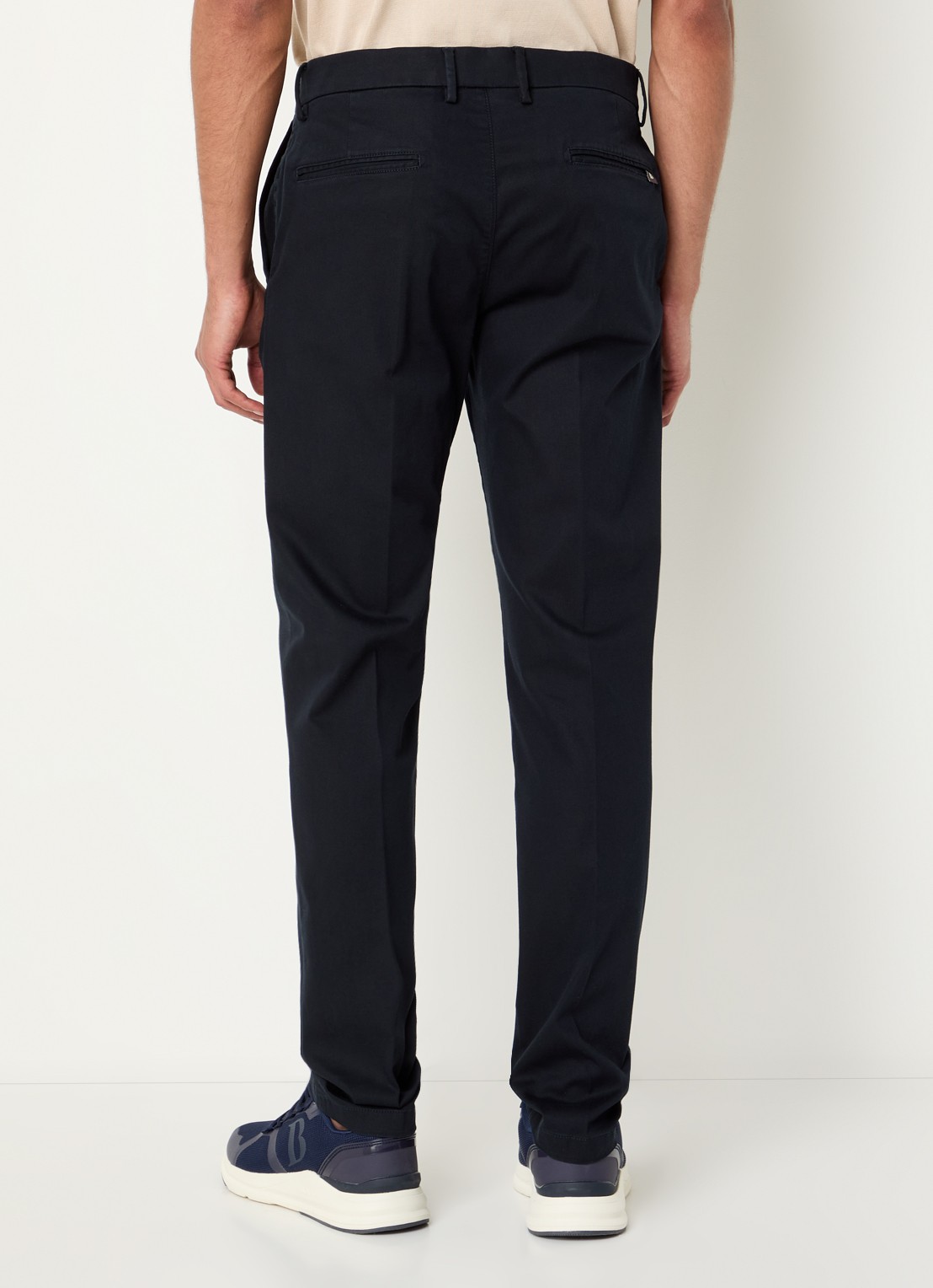 Boggi Milano Slim fit pantalon met steekzakken - achterkant 5 donkerblauw