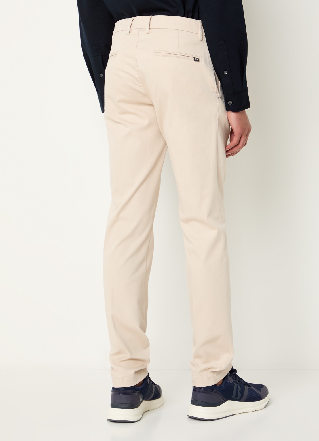 Boggi Milano Slim fit pantalon met steekzakken - achterkant creme