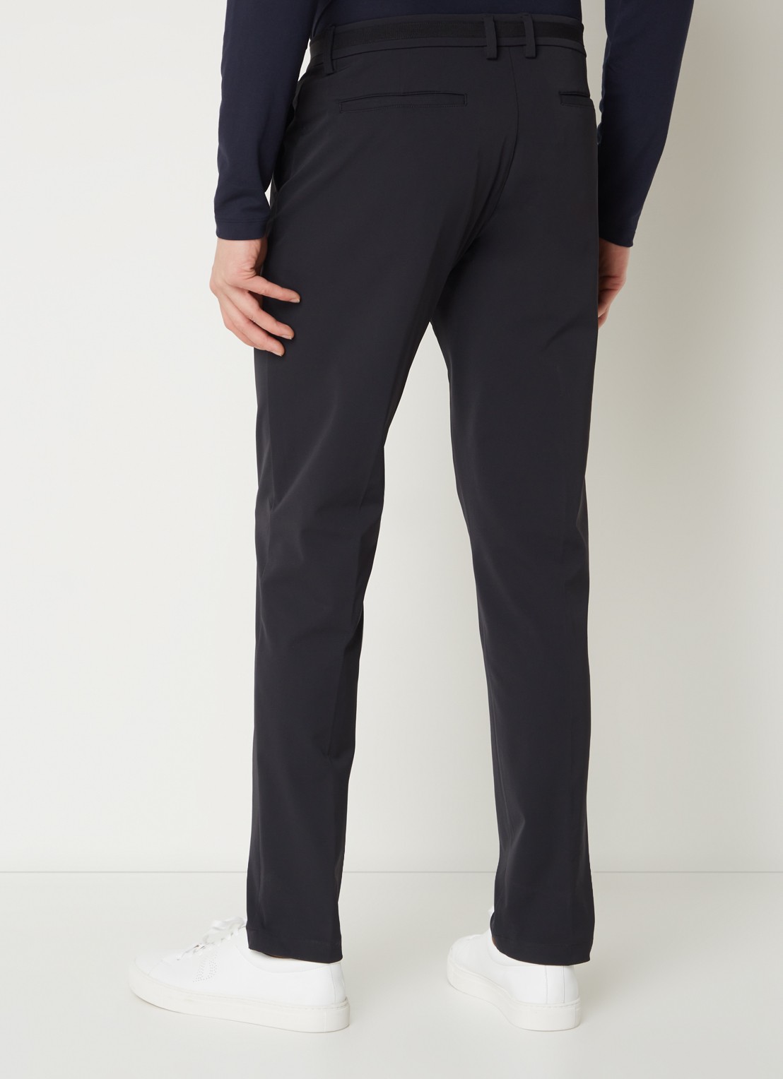 Boggi Milano Slim fit pantalon met stretch en steekzakken - achterkant 5 zwart