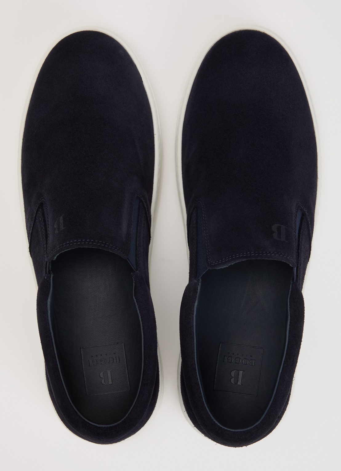 Boggi Milano Slip-on van suède - detail 3 donkerblauw