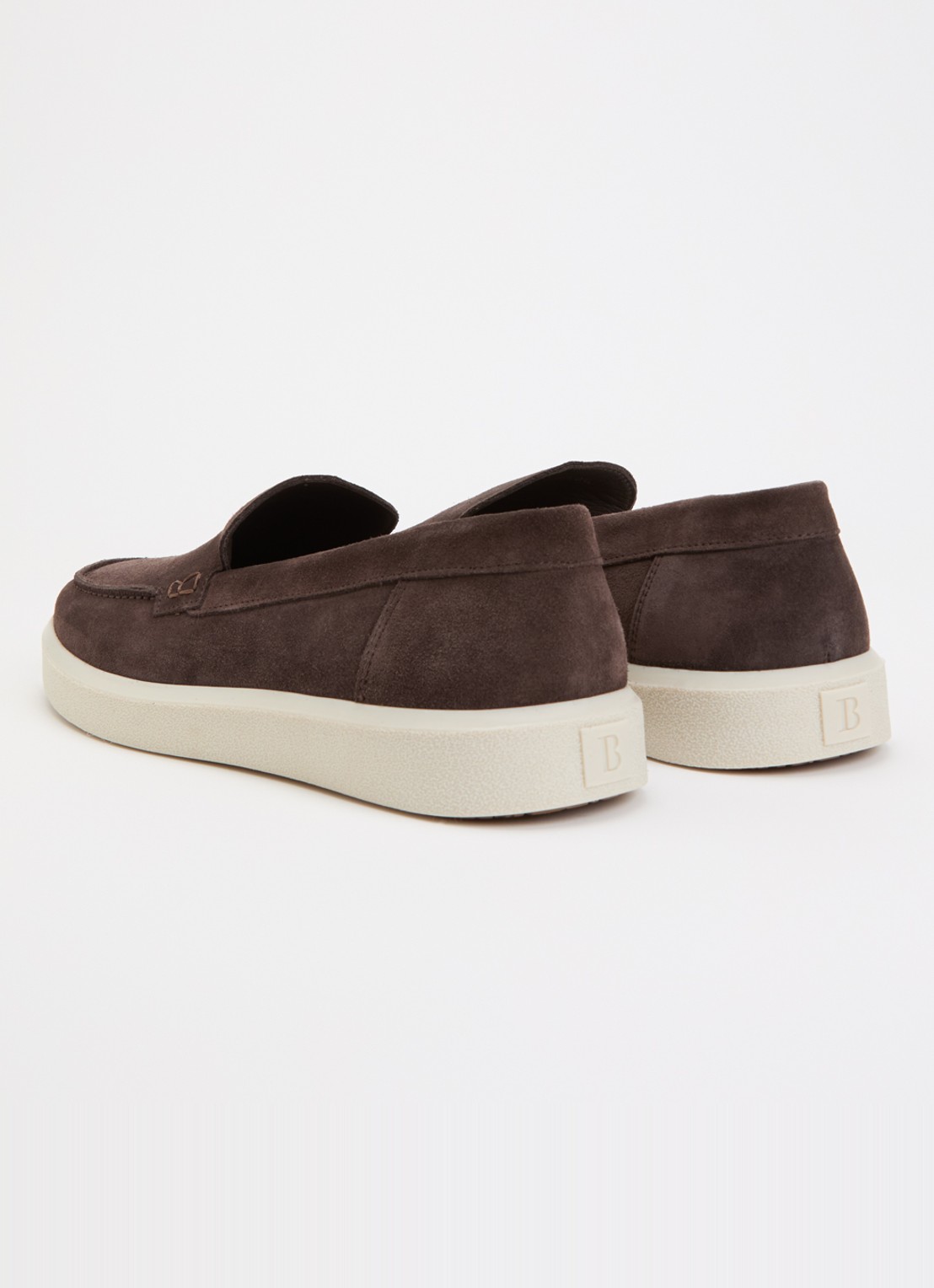 Boggi Milano Slip-on van suède - achterkant 5 donkerbruin
