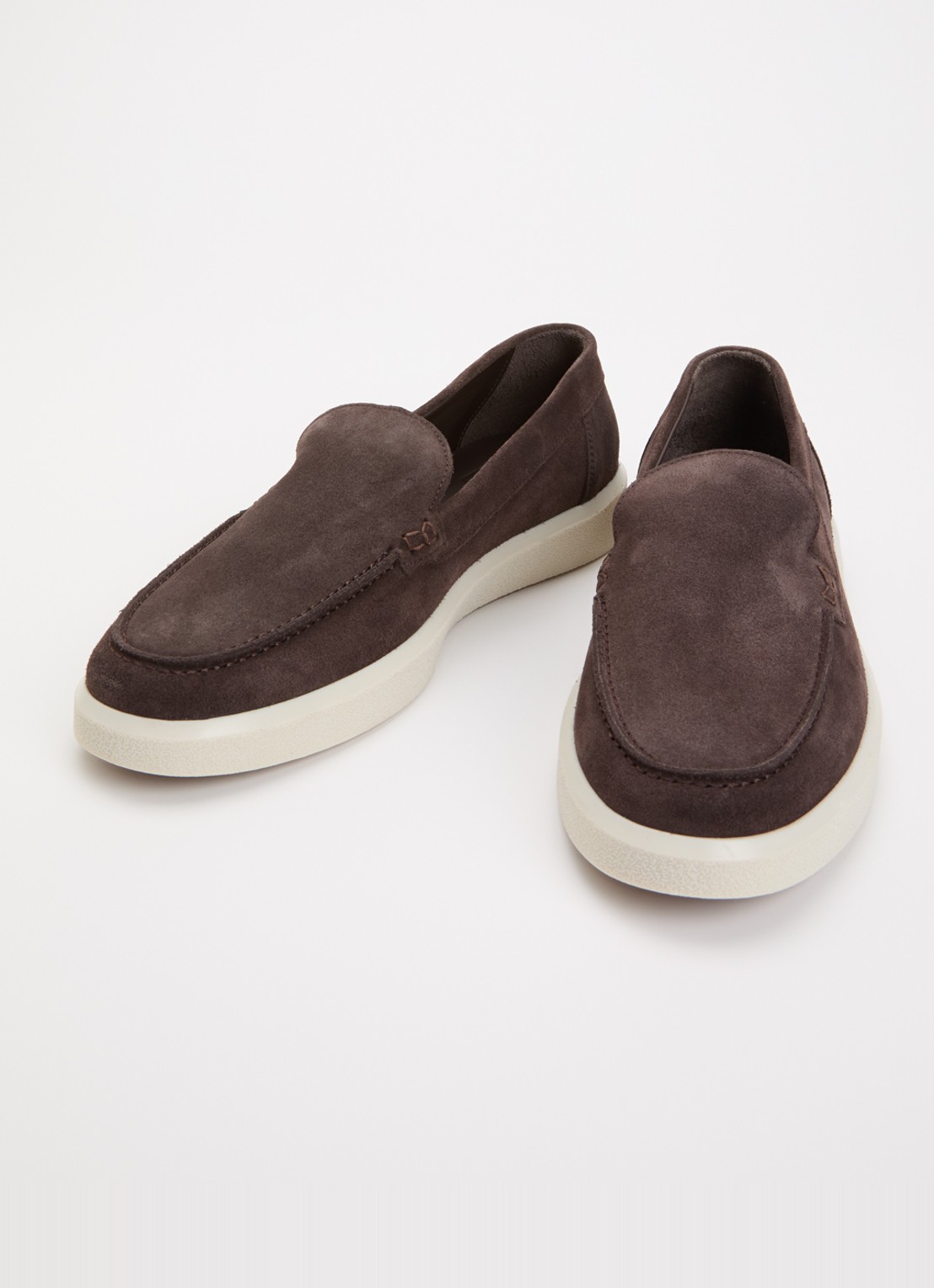 Boggi Milano Slip-on van suède - detail donkerbruin