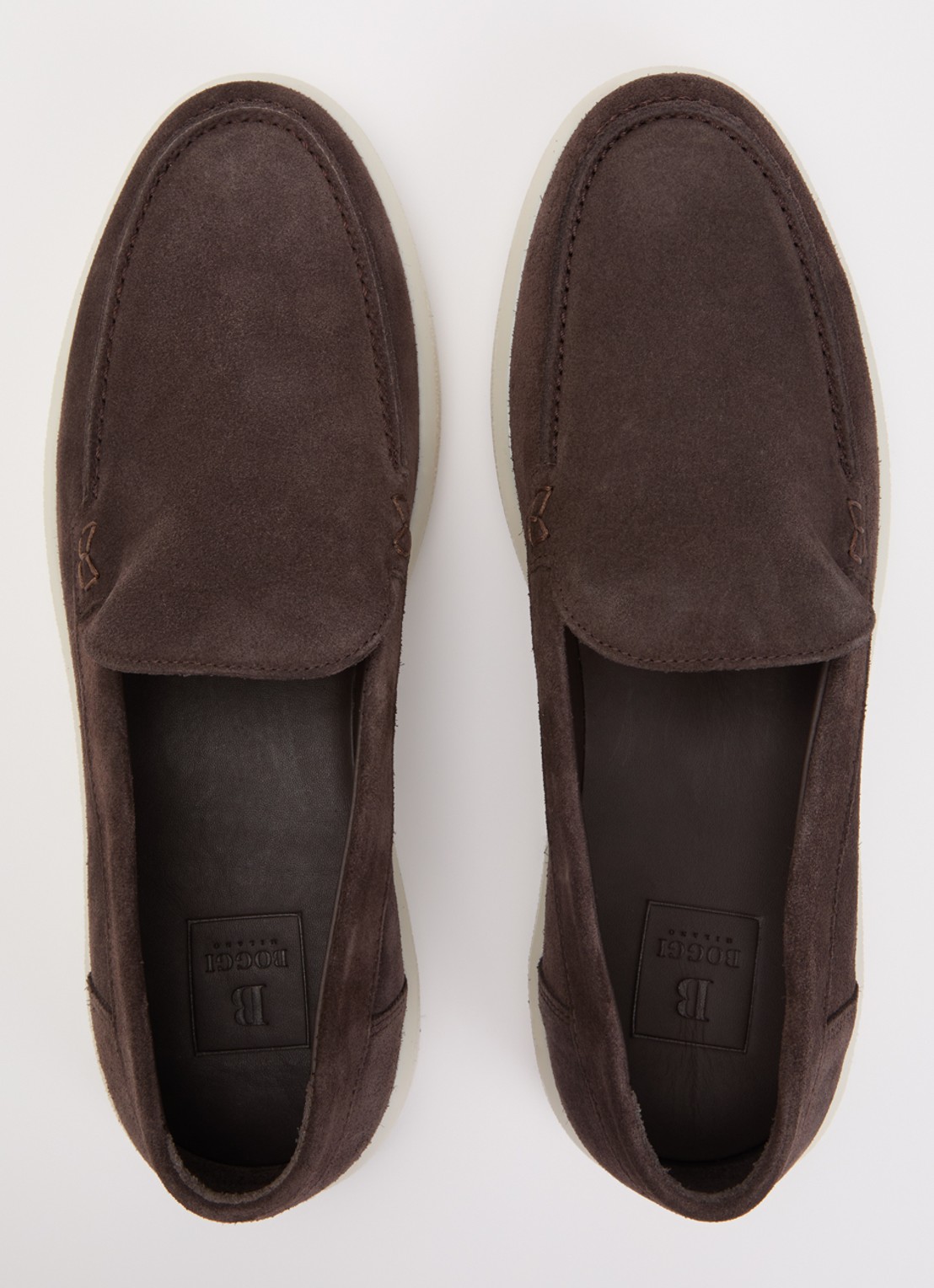 Boggi Milano Slip-on van suède - detail 2 donkerbruin