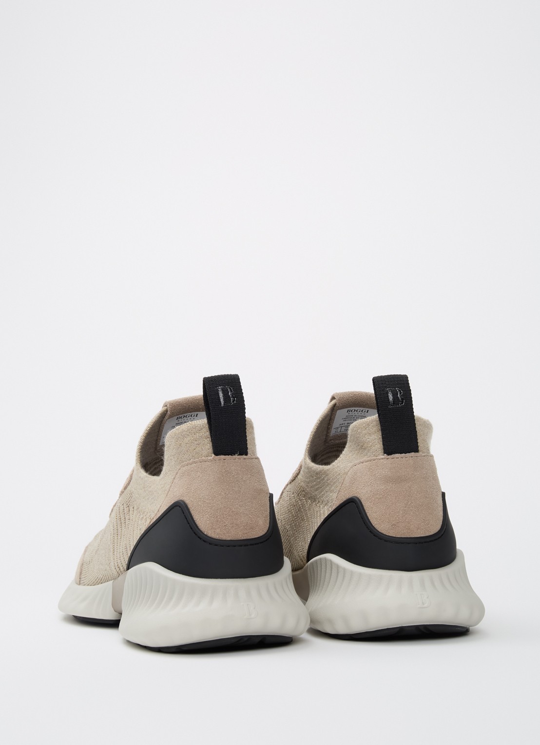 Boggi Milano Sneaker met gebreid bovenwerk - achterkant 5 taupe