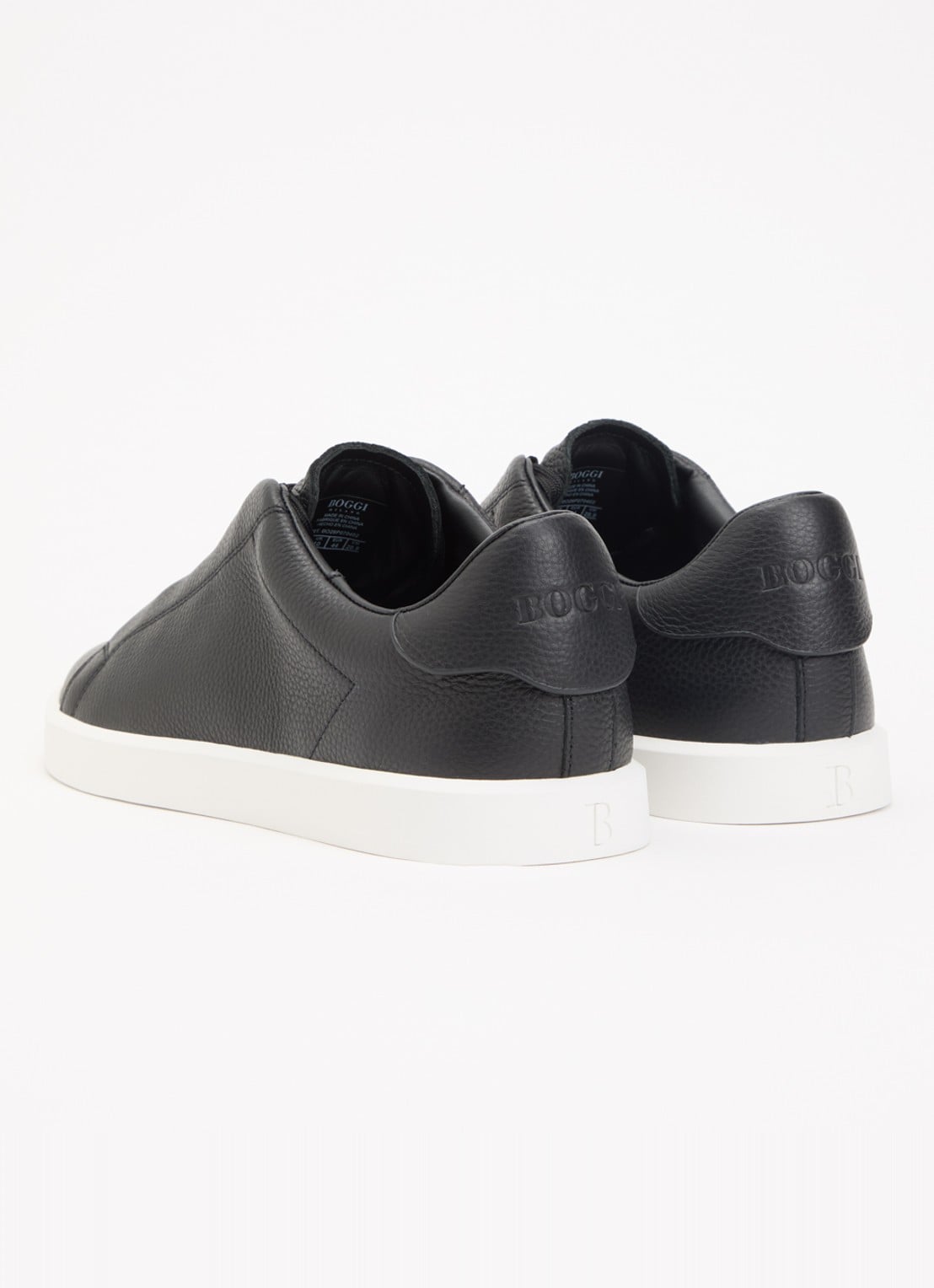 Boggi Milano Sneaker van leer met logo - achterkant 4 zwart