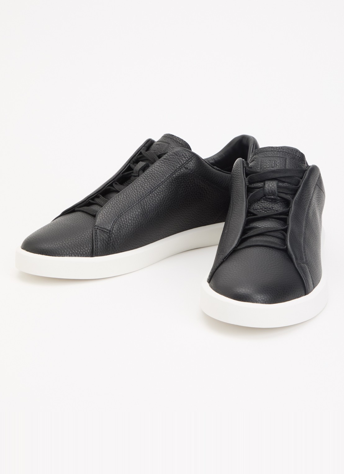 Boggi Milano Sneaker van leer met logo - detail zwart