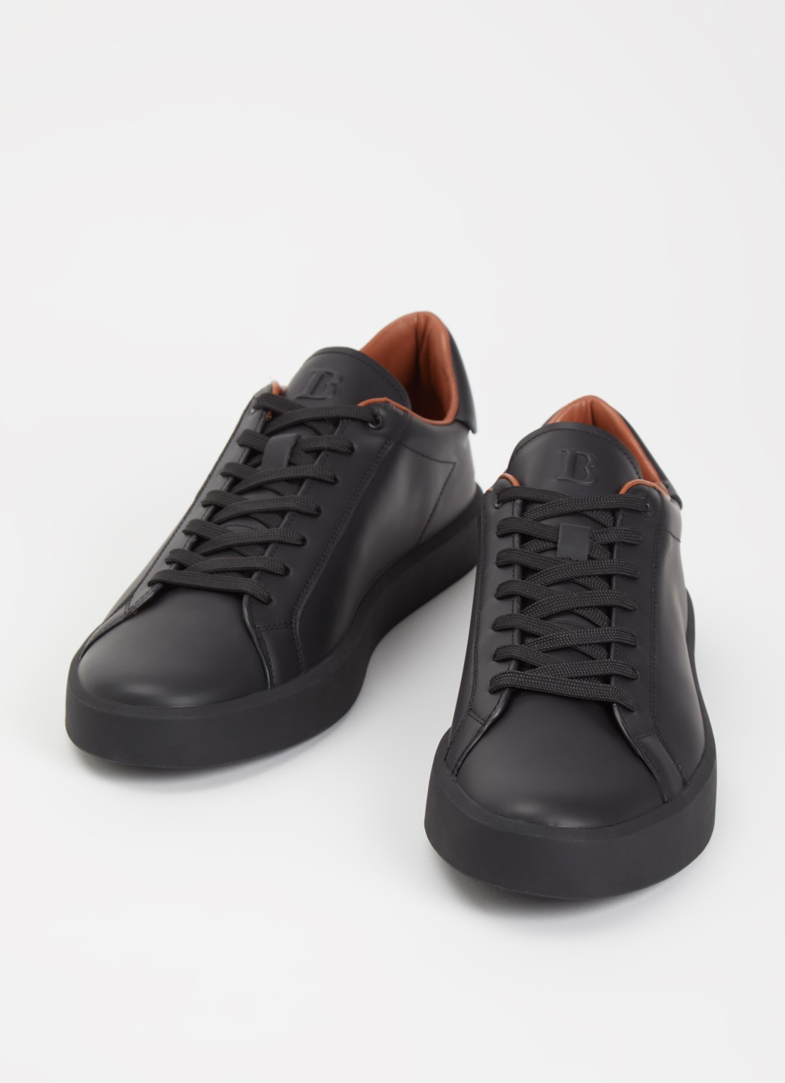 Boggi Milano Sneaker van leer - detail zwart