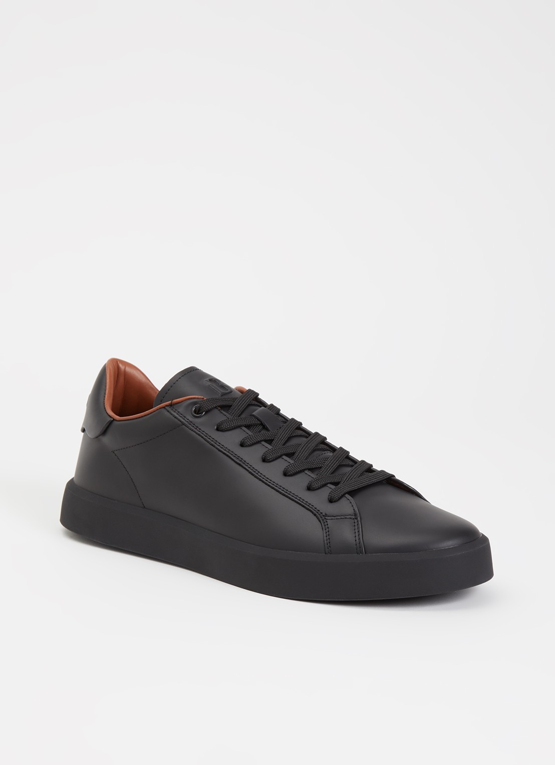 Boggi Milano Sneaker van leer - voorkant 4 zwart