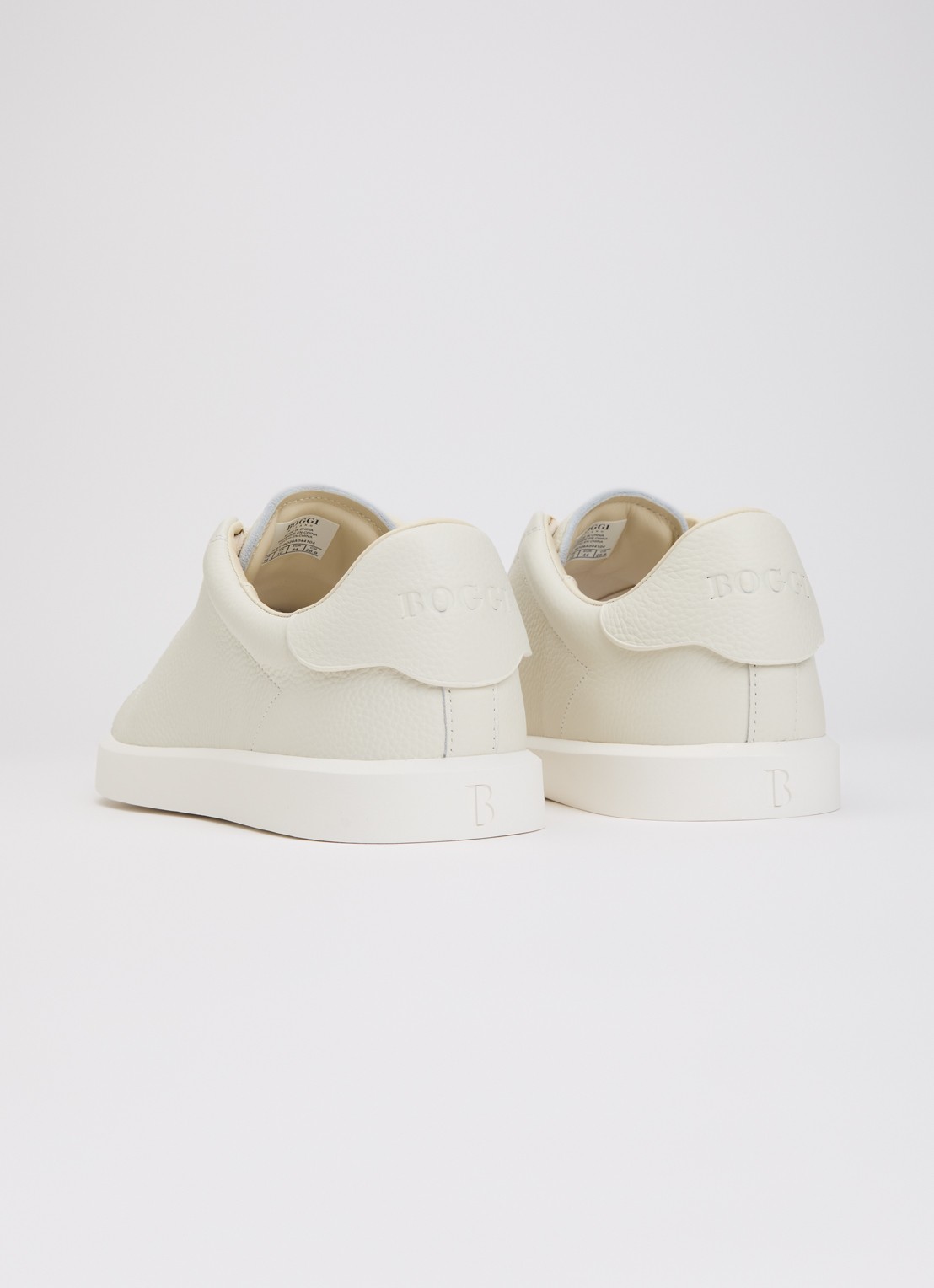 Boggi Milano Sneaker van leer - achterkant 5 gebroken wit