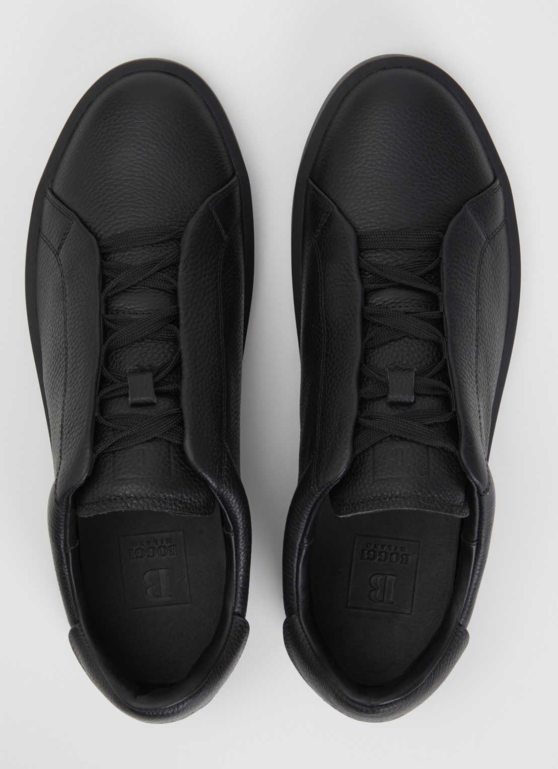 Boggi Milano Sneaker van leer - detail 3 zwart