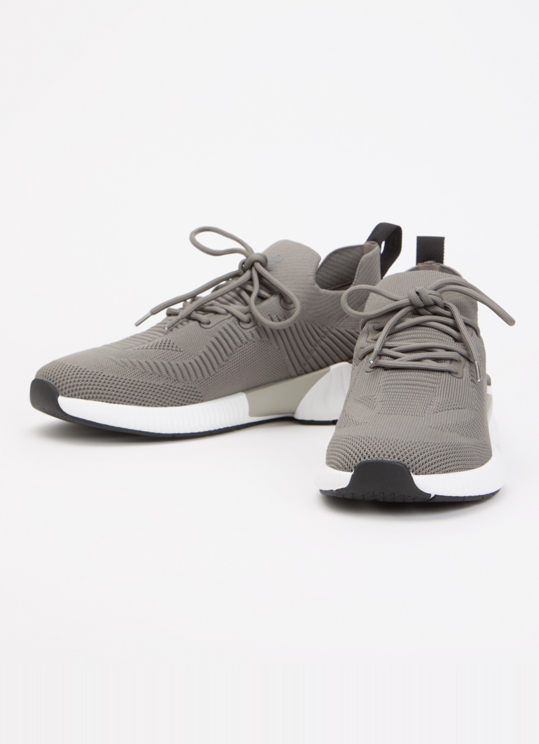 Boggi Milano Sneaker van mesh met logo - detail grijs