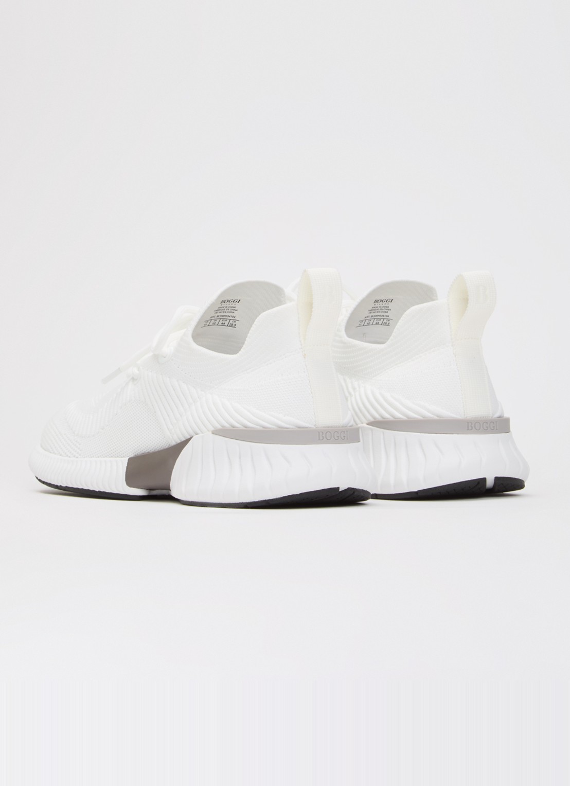 Boggi Milano Sneaker van mesh met logo - achterkant 4 wit