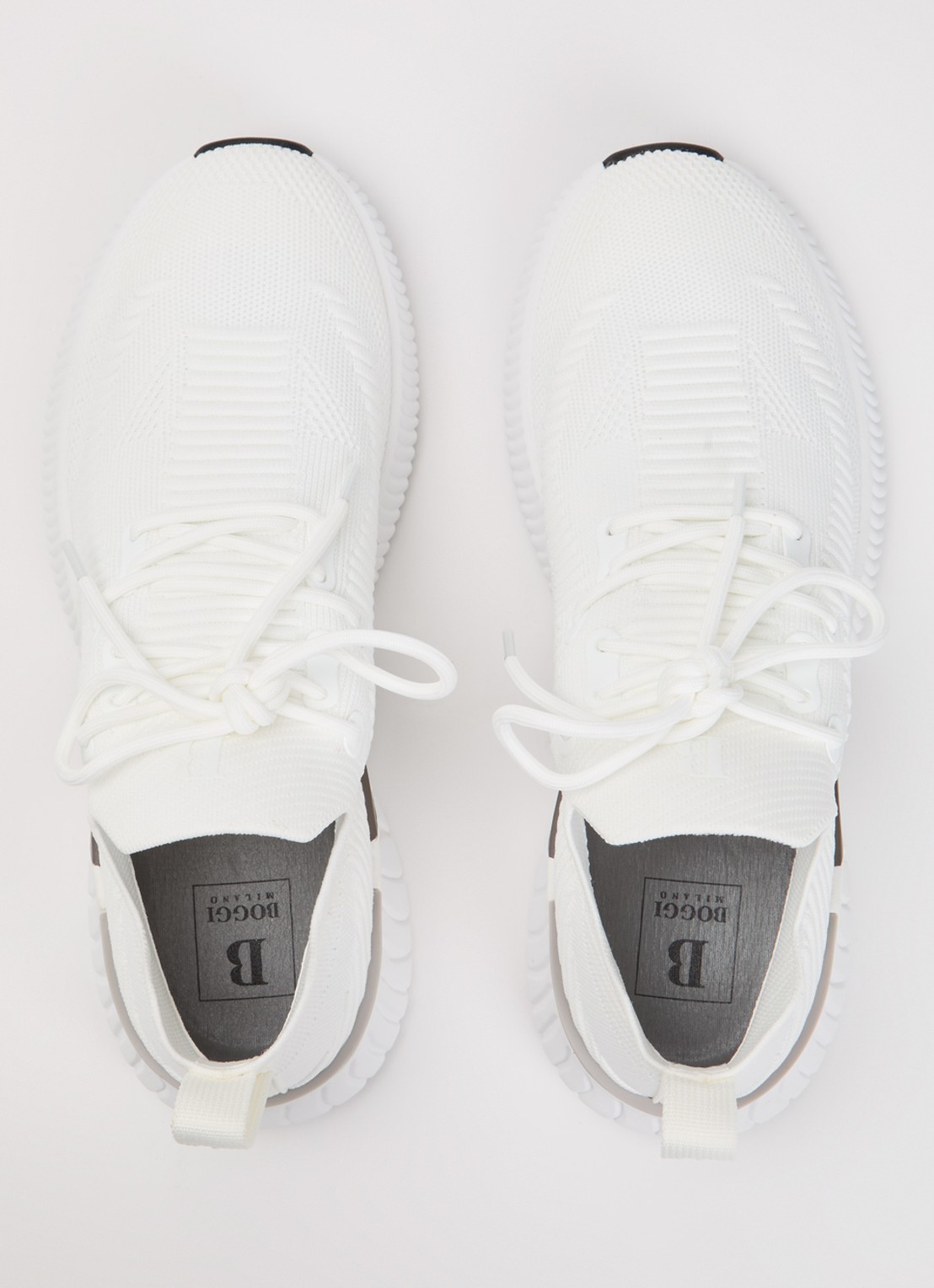 Boggi Milano Sneaker van mesh met logo - detail 2 wit