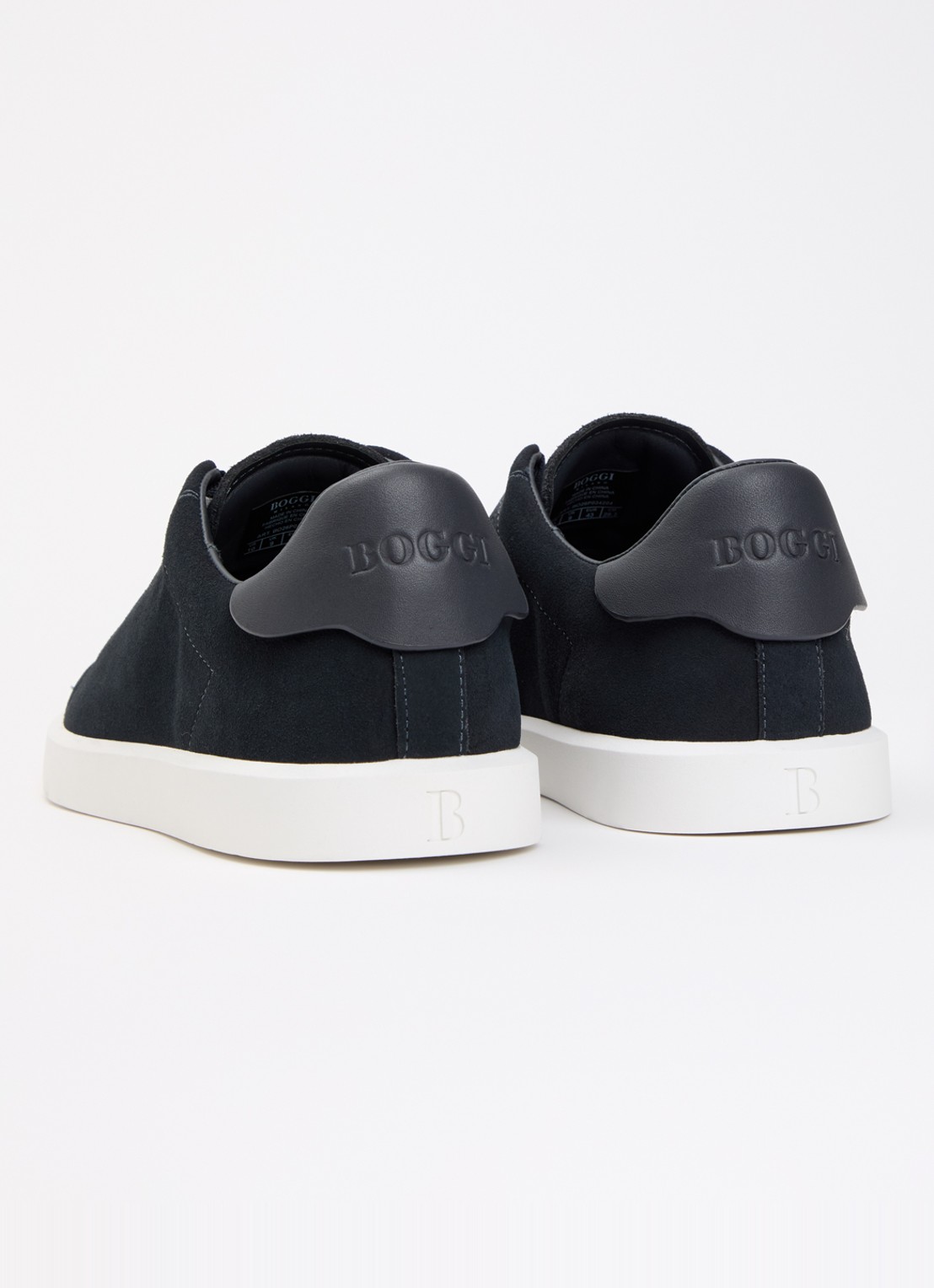 Boggi Milano Sneaker van suède - achterkant 4 donkerblauw