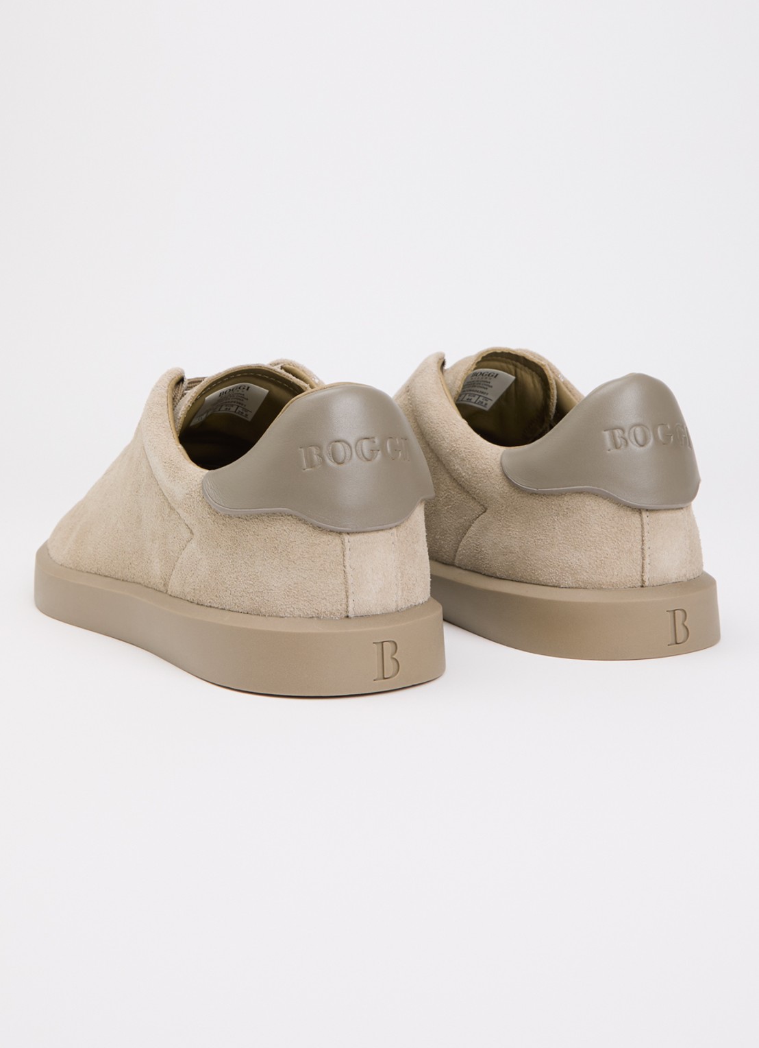 Boggi Milano Sneaker van suède - achterkant 5 beige